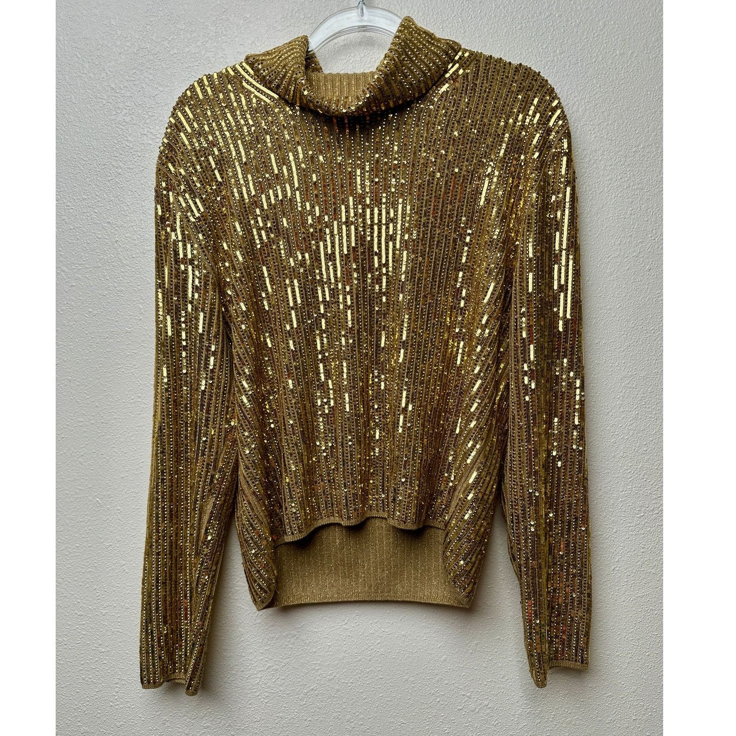 Gucci Gucci Sweater Gold Womens US M Sequin Turtleneck Size M / US 6-8 / IT 42-44 - 4 Thumbnail