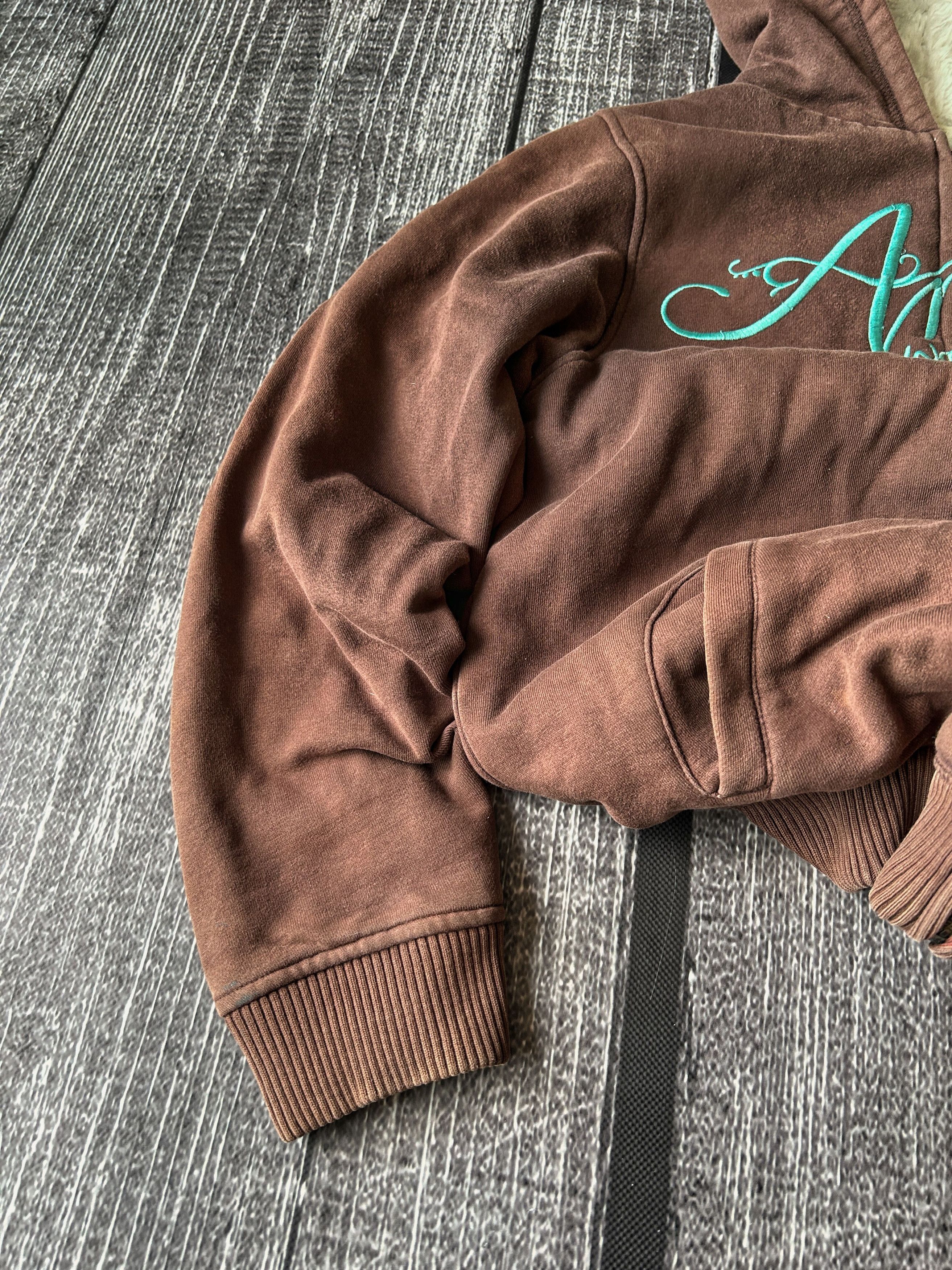 Japanese Brand Animal Hoodie Zip Up Brown Fleece Lined Surf Skate Y2K Size US S / EU 44-46 / 1 - 2 Thumbnail