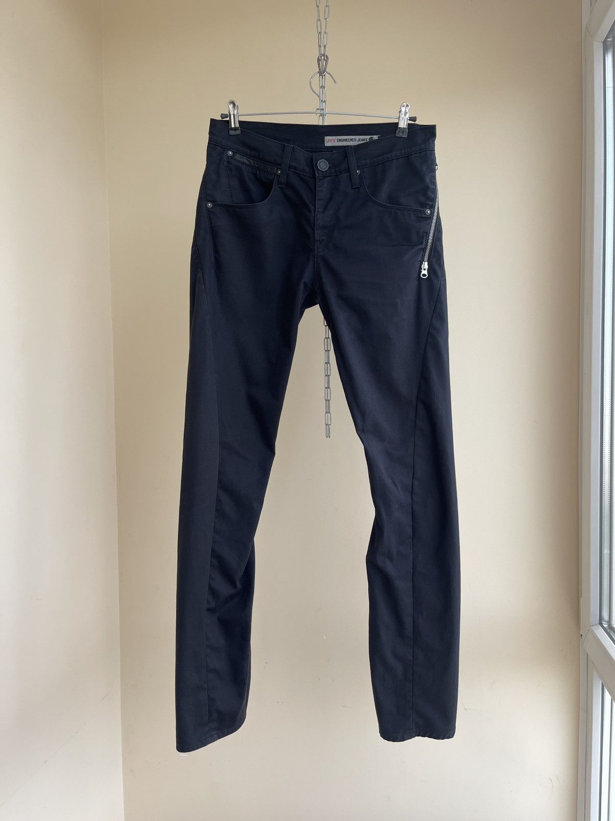 Engineered Jeans Slim Straight Fit Twisted Seam Denim 2000s