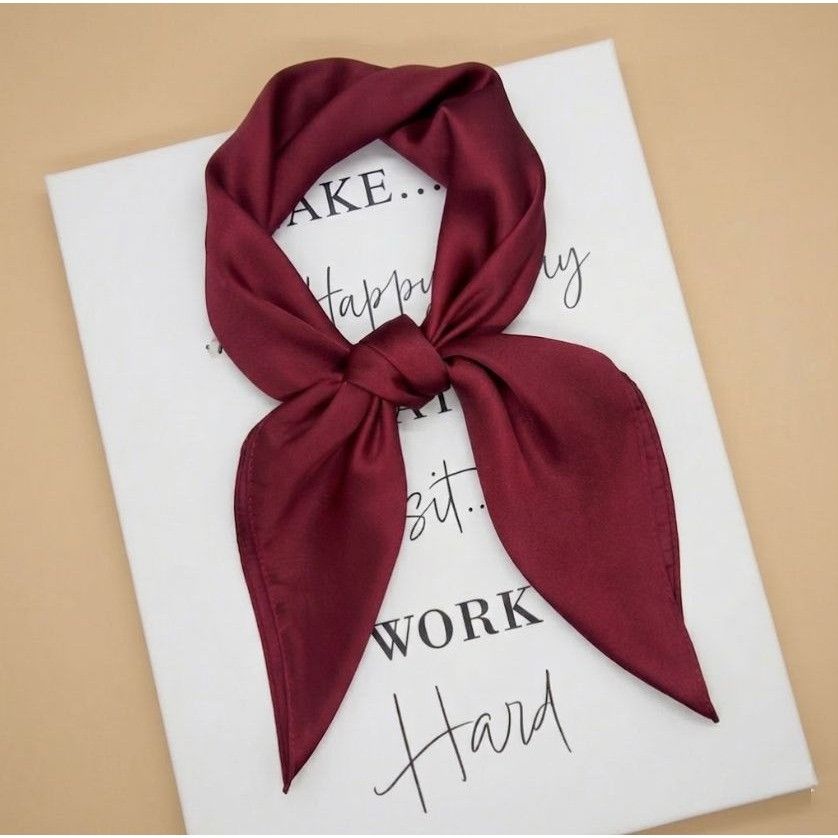 Other Elegant Bandana CLASSIC Burgundy Hijab Square Scarf Solid pr Size ONE SIZE - 1 Thumbnail