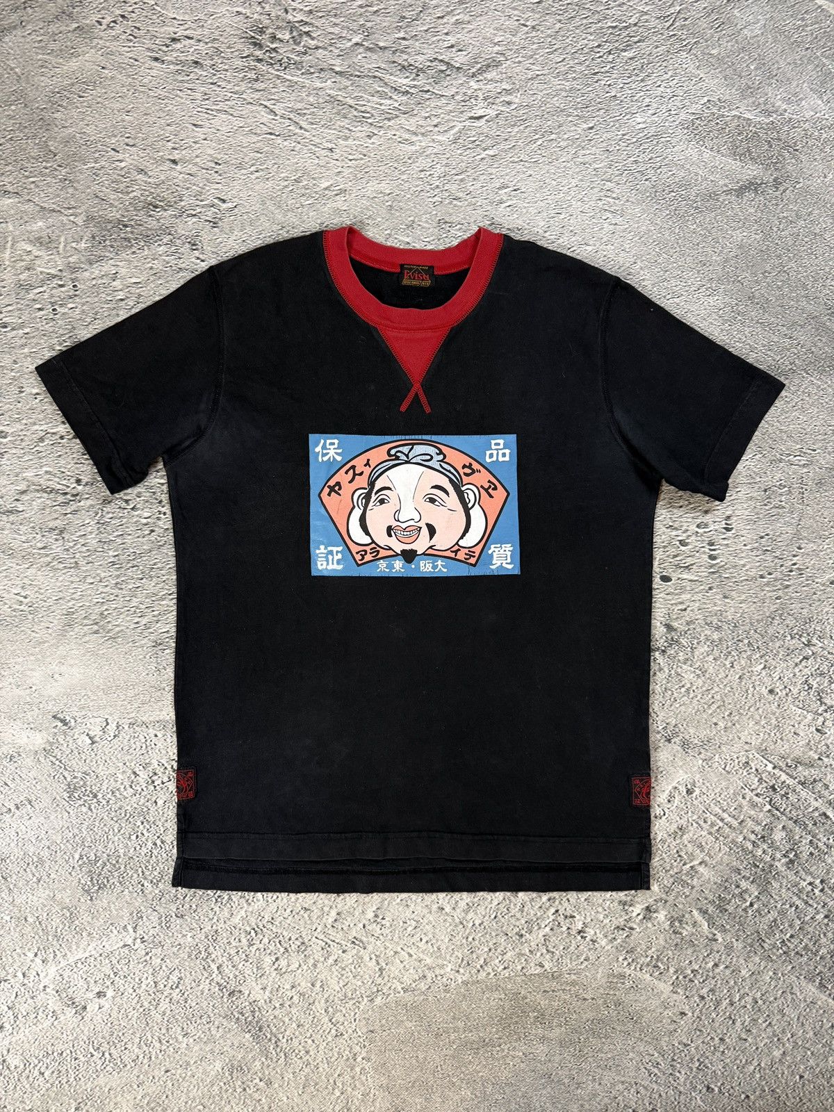Evisu Evisu vintage black T-shirt big logo face Size US XL / EU 56 / 4 - 1 Thumbnail