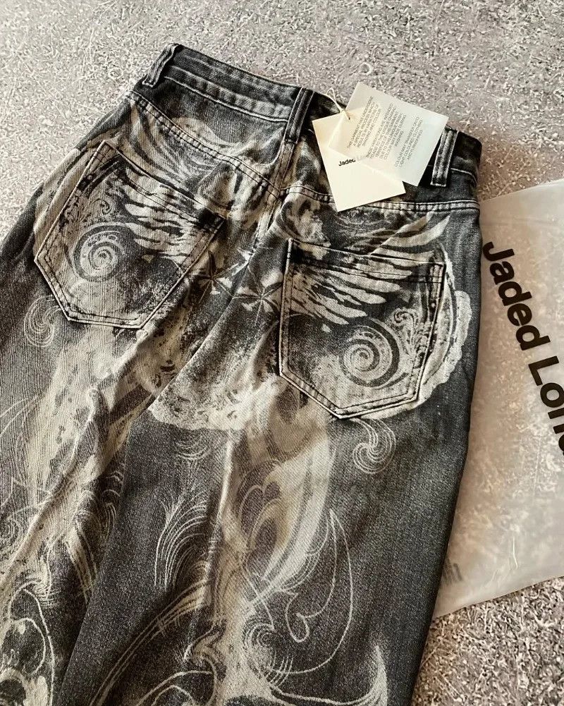 Japanese Brand × Vintage 3D Chain Printed Baggy Jeans Size US 32 / EU 48 - 2 Thumbnail