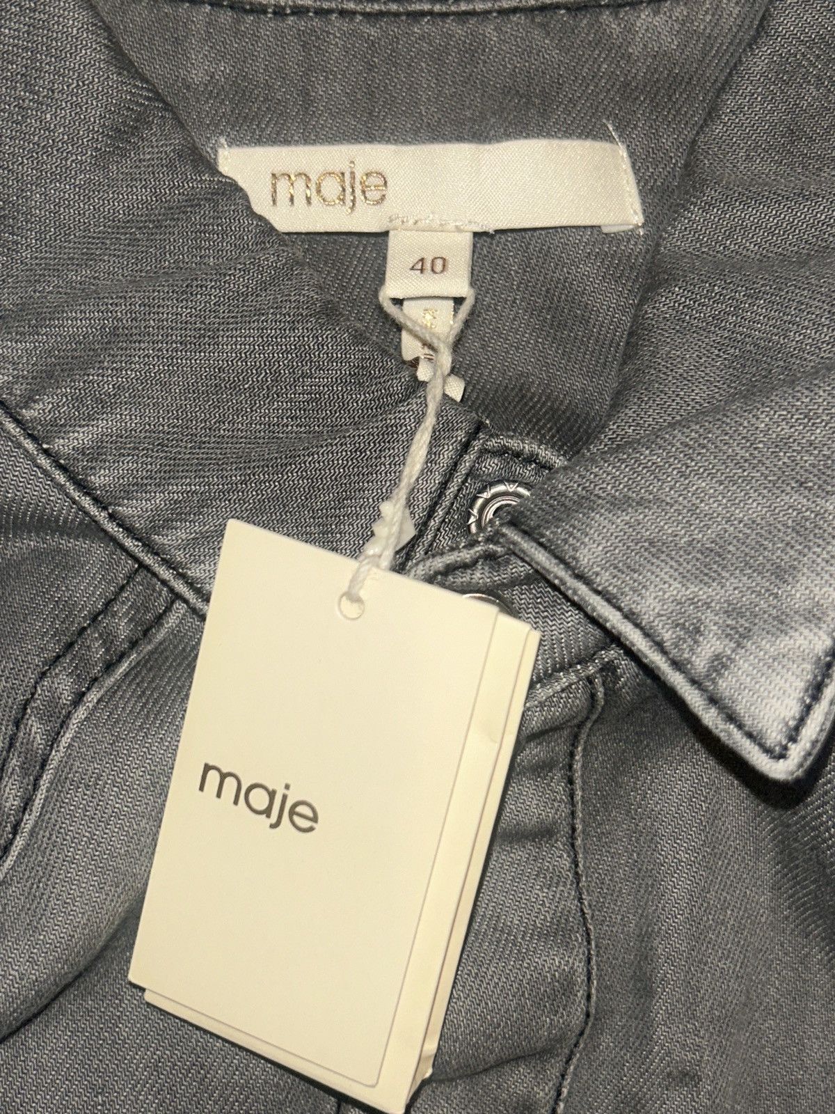 Maje MAJE Denim playsuit Gray Size FR 40 Original Price $340 Size 28" / US 6 / IT 42 - 6 Thumbnail