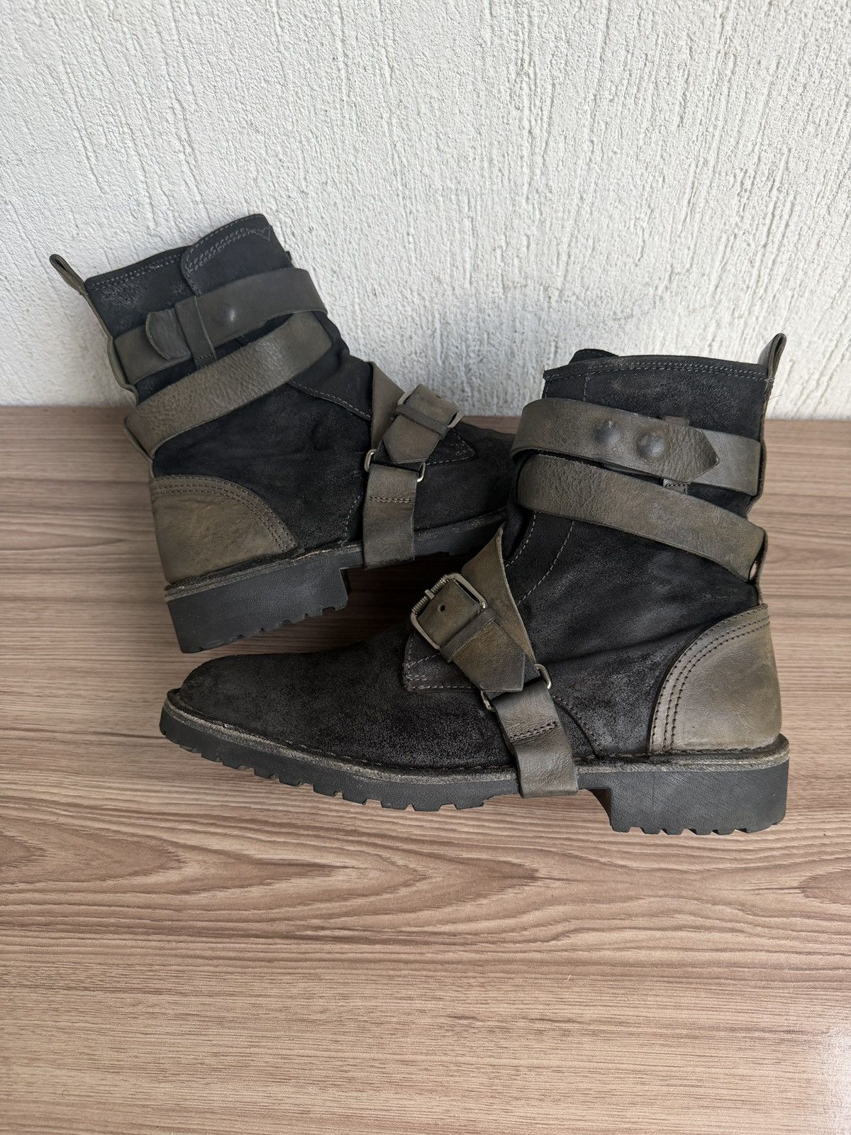 Diesel Y2K 🕷️Blistered leather wrap buckle boots Size US 10 / EU 43 - 2 Thumbnail