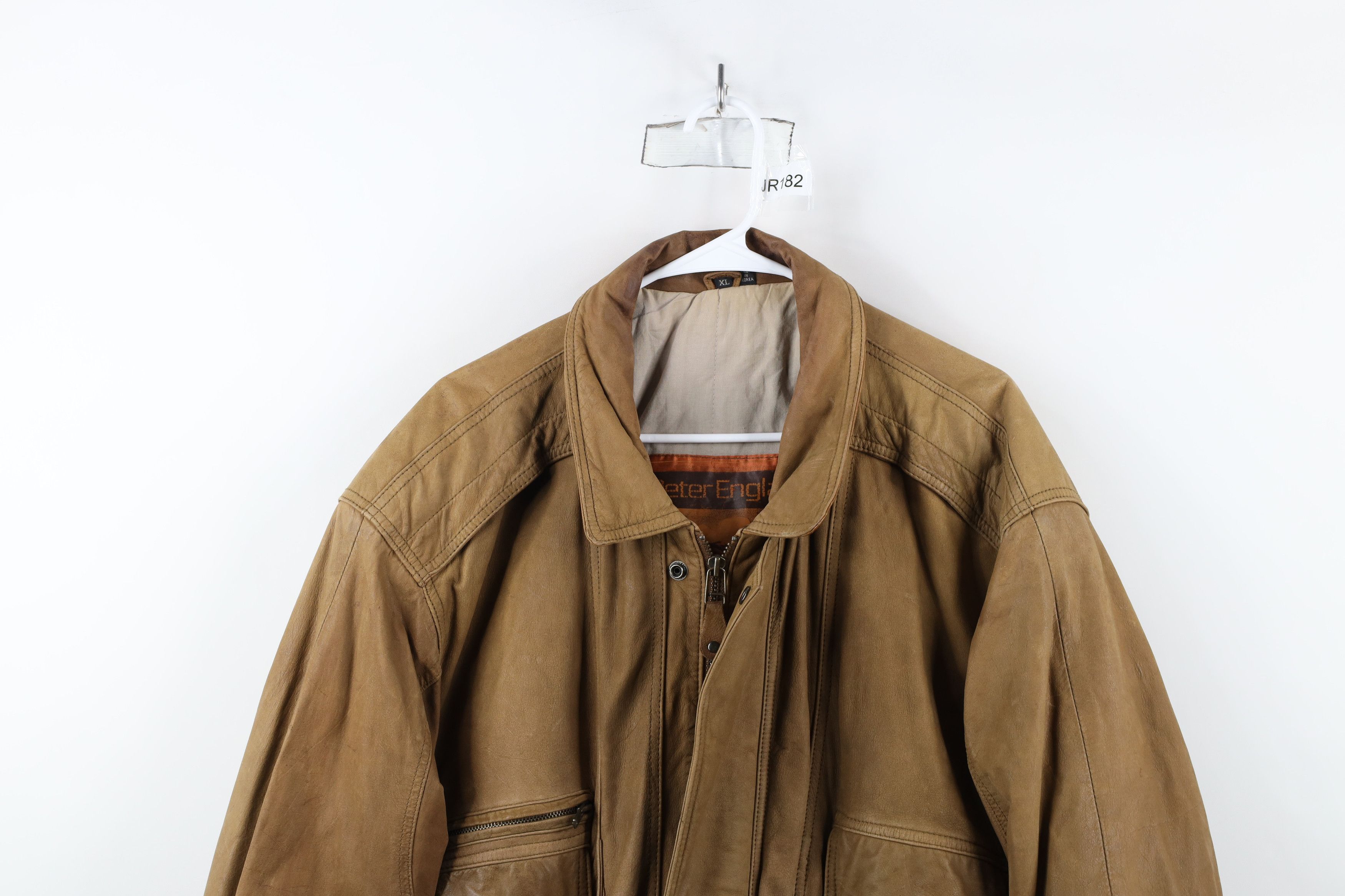 Vintage Vintage 90s Streetwear Leather Full Zip Flight Bomber Jacket Size US XL / EU 56 / 4 - 2 Thumbnail