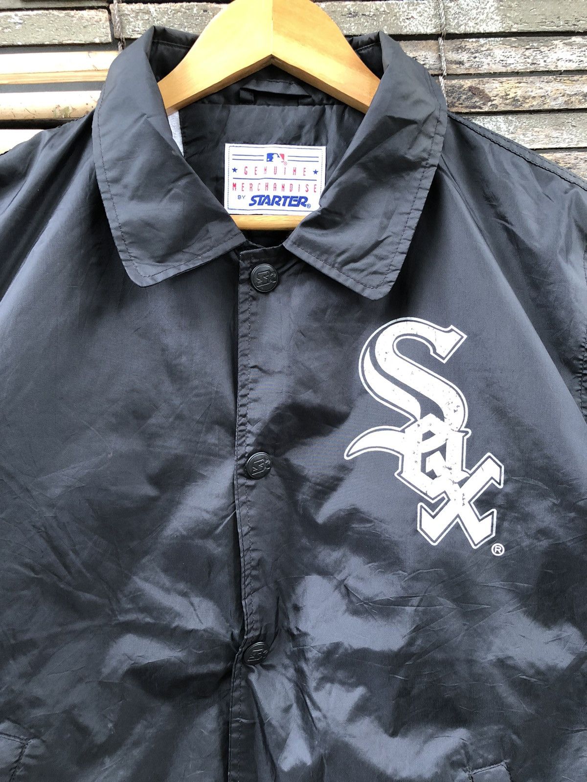 MLB Vintage 90s Starter MLB White Sox Thomas #35 Coach Jacket Size US L / EU 52-54 / 3 - 2 Thumbnail