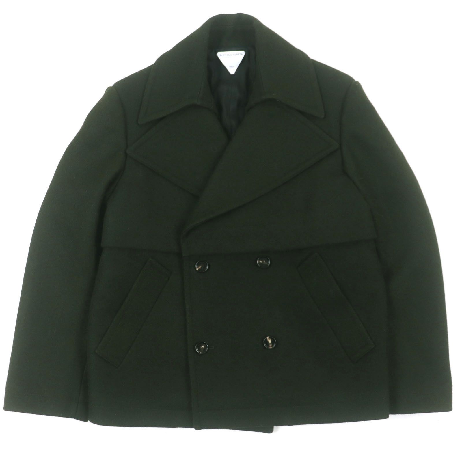 Bottega Veneta Bottega Veneta Bottega Veneta Pea Coat Wool Coat Leather Outerwear 756687 DUTY FREE for USA Size ONE SIZE - 1 Thumbnail