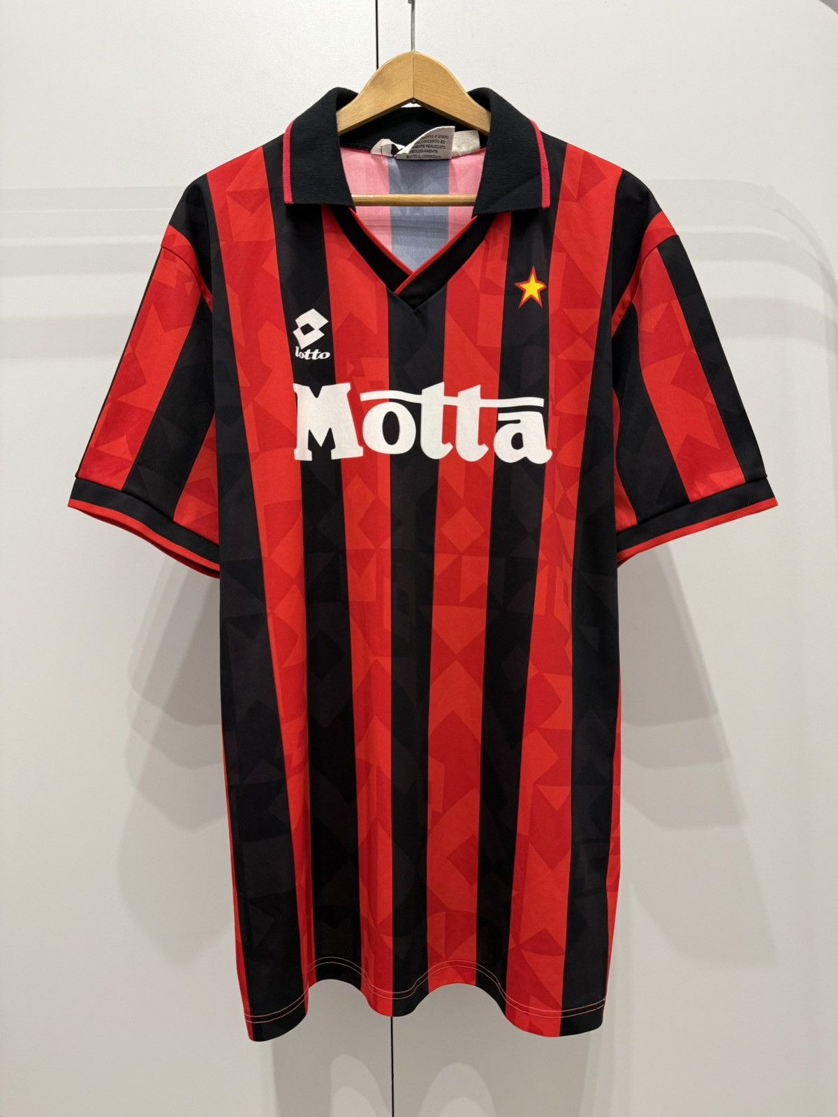 Lotto Sport Vintage Lotto AC Milan 1993-94 Home Football Jersey Soccer Size US XL / EU 56 / 4 - 1 Thumbnail
