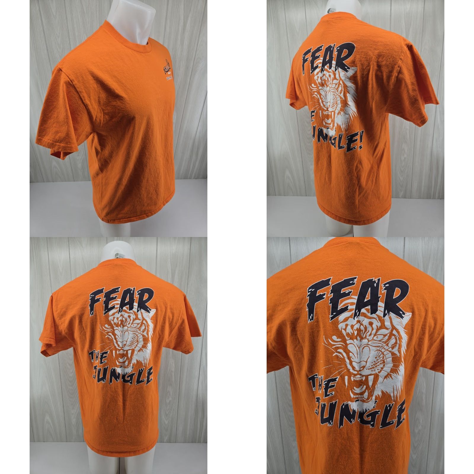 Gildan VINTAGE Full Moon Bar-B-Que Auburn Tigers Mens Large Orange Shirt Mens L Orange Moon Tigers Gildan Crew Neck Short Sleeve Cotton Blend Logo 90s Theme Size US L / EU 52-54 / 3 - 8 Thumbnail