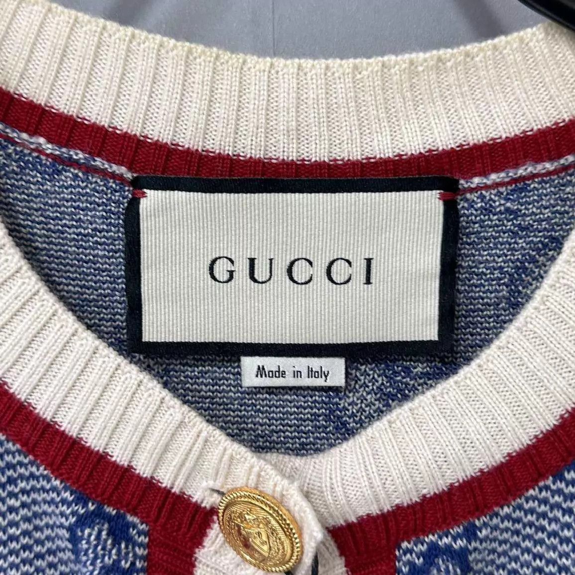 Gucci GUCCI Mist Blue Gold Button Cardigan Size S Size S / US 4 / IT 40 - 5 Thumbnail