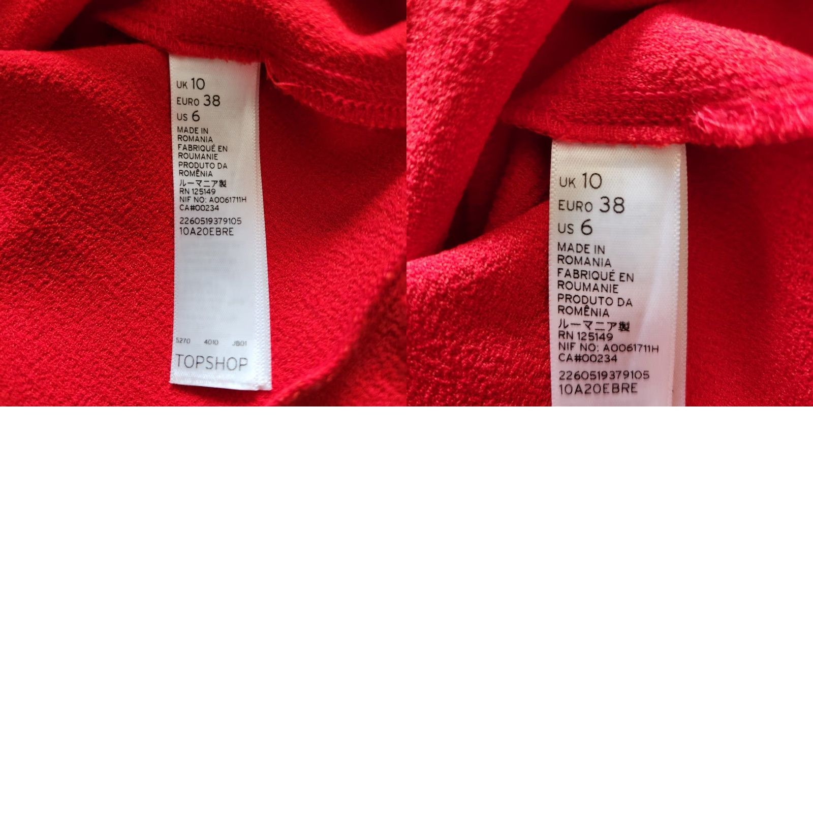 Topshop Topshop Womens |US 6| Tomato Red Orange Crepe Short Sleeve Mini Shift Dress NWT Size 28" / US 6 / IT 42 - 8 Thumbnail
