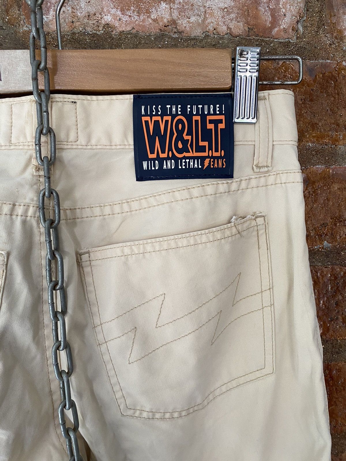 W&LT × Walter Van Beirendonck 2000s W&LT leg hagi cream pants Size US 27 - 14 Thumbnail
