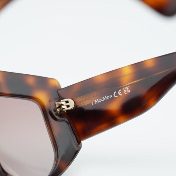 Max Mara Max Mara ORSOLA MM0083 52F Sunglasses Dark Havana Shield Size ONE SIZE - 9 Thumbnail