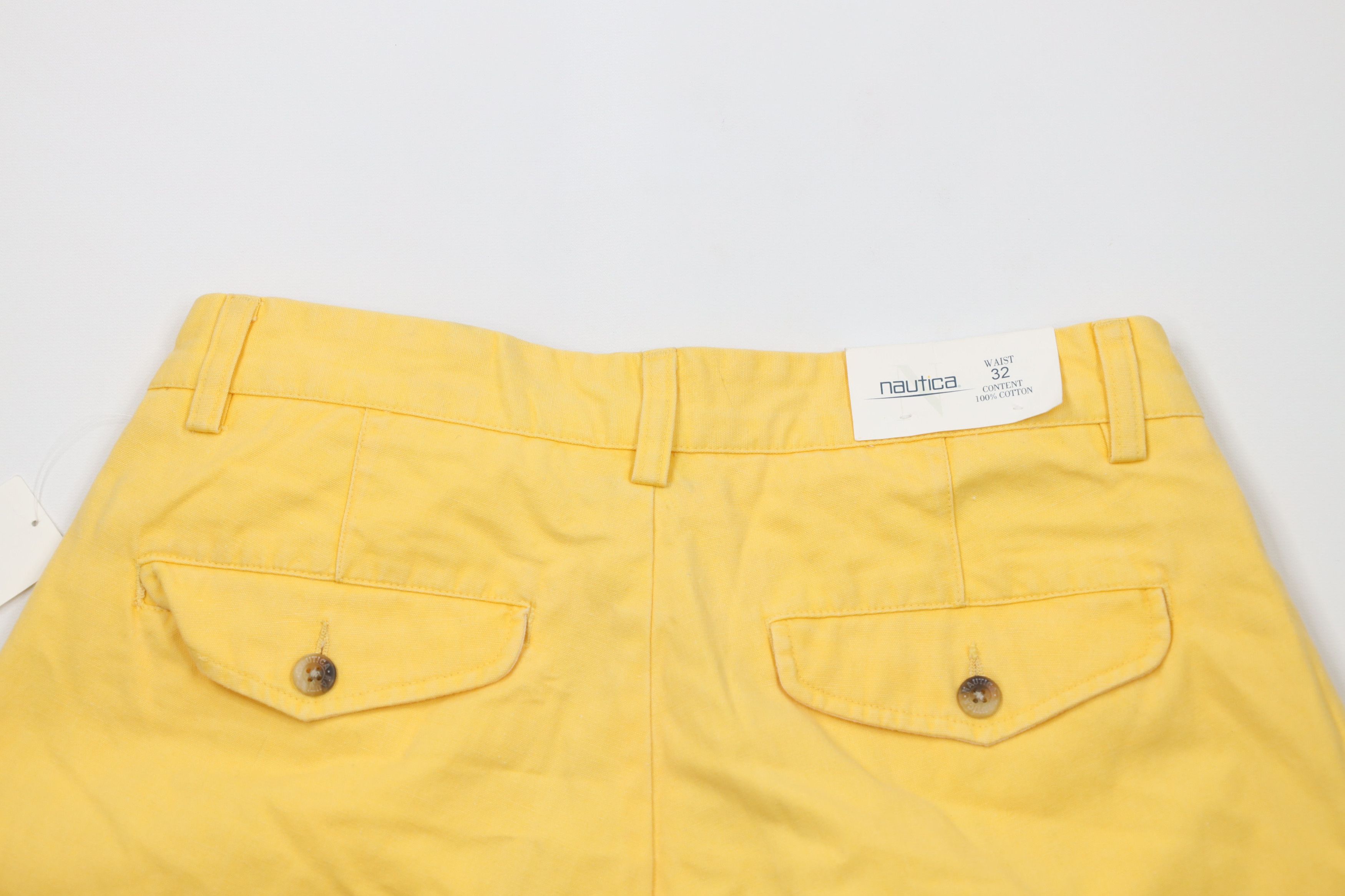Nautica × Vintage Deadstock Vintage 90s Nautica Above Knee Chino Shorts Yellow Size US 32 / EU 48 - 11 Thumbnail