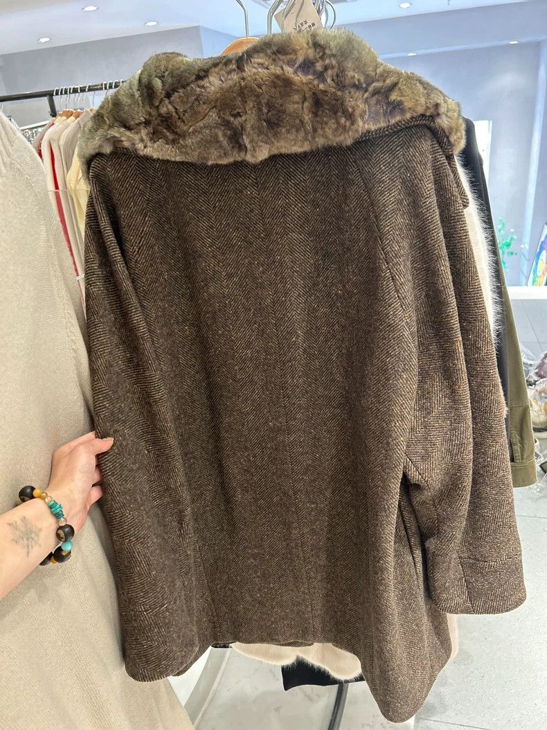 Max Mara Max Mara Wool coat with detachable rabbit fur collar Size S / US 4 / IT 40 - 6 Thumbnail