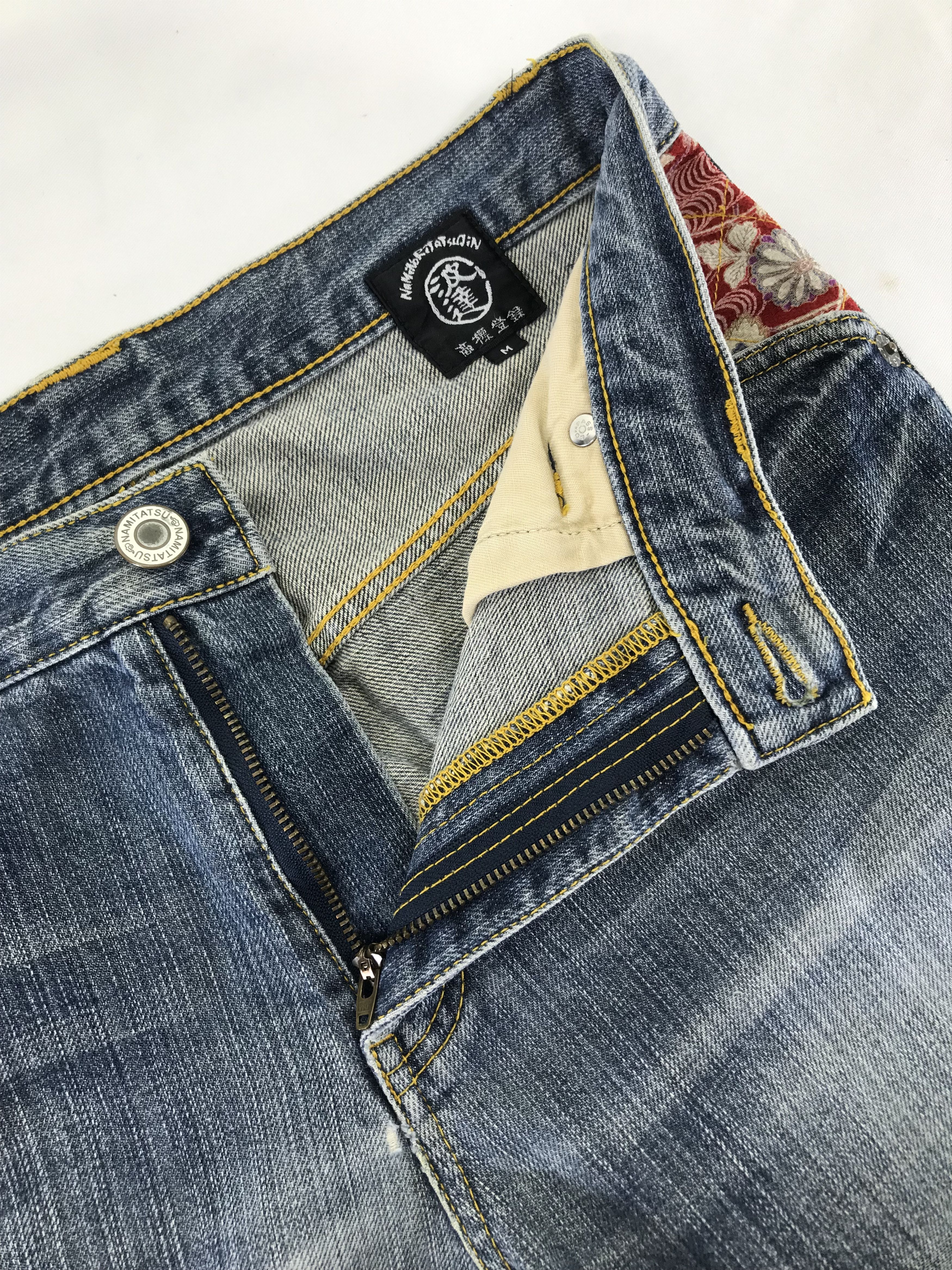 Japanese Brand Vintage Namitatsu Embroidered Sukajan Jeans Size US 31 - 9 Thumbnail