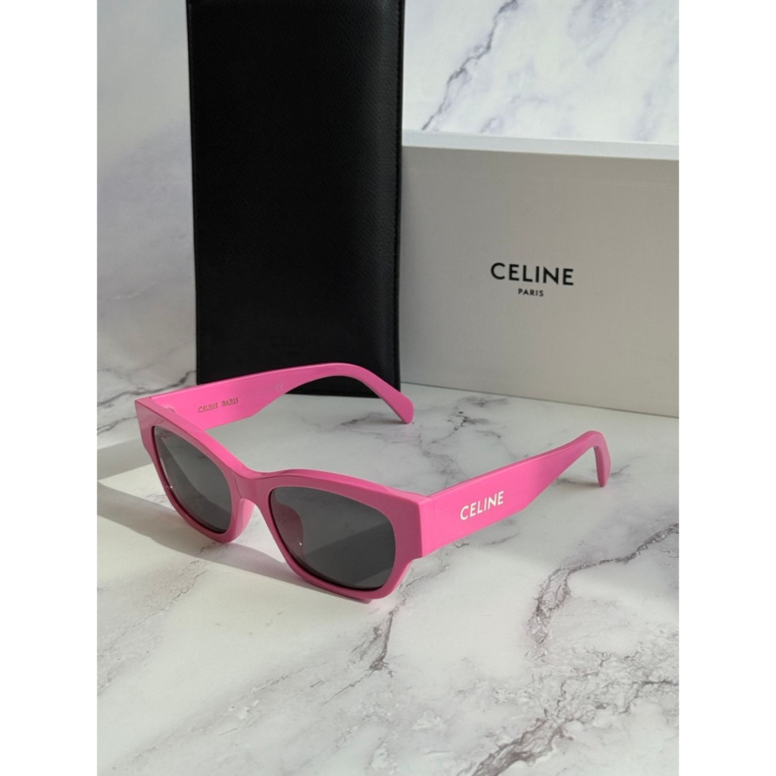 Celine NEW Celine CL40197U Cat Eye Hot Pink Logo Sunglasses Size ONE SIZE - 7 Thumbnail