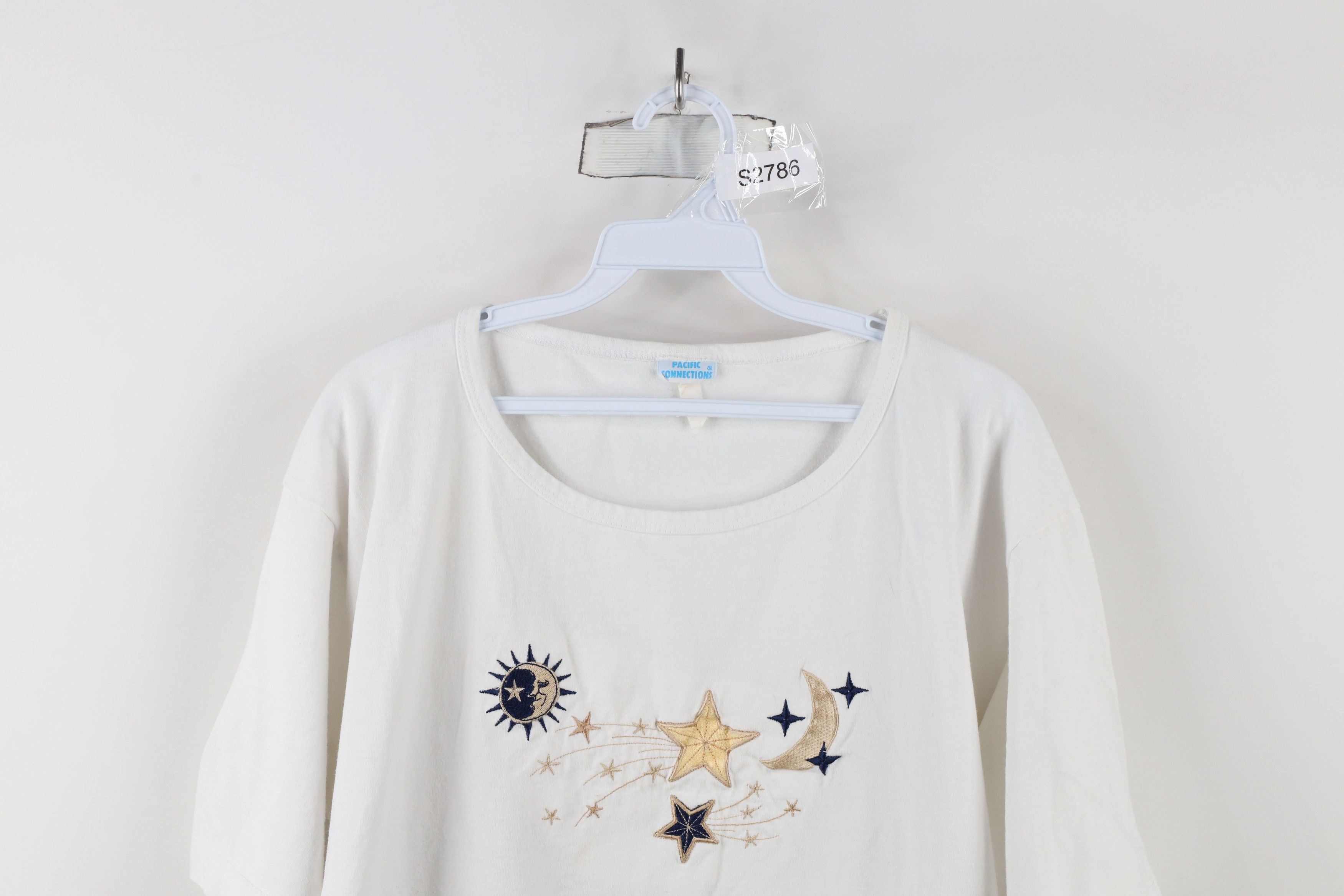 Vintage Vintage 90s Streetwear Sun Moon Stars Short Sleeve T-Shirt Size XL / US 12-14 / IT 48-50 - 2 Thumbnail