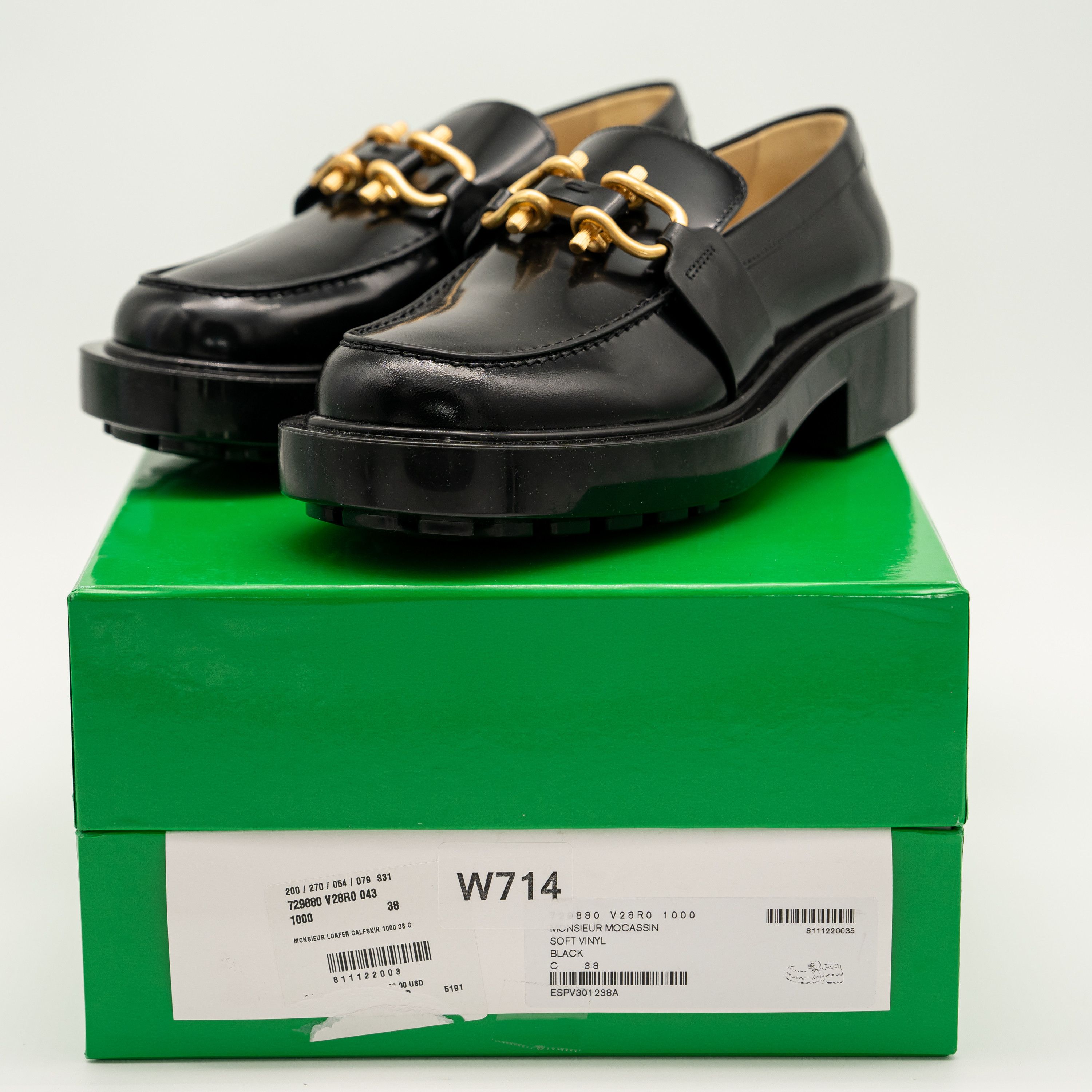 Bottega Veneta 38eu 8 us Bottega Veneta Monsieur Chunky Vinyl Loafers Black Size US 8 / IT 38 - 11 Thumbnail