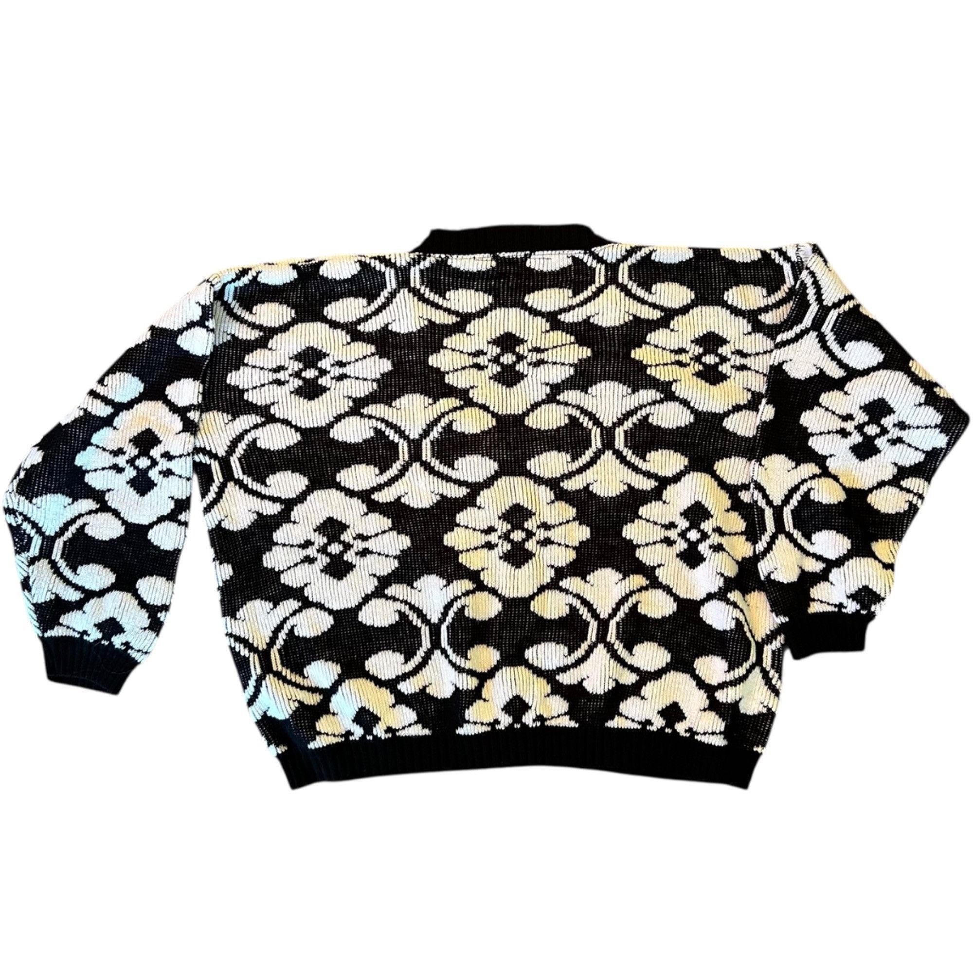 Vintage Vintage Chunky Knit Abstract Novelty Cardigan Sweater M Size M / US 6-8 / IT 42-44 - 8 Thumbnail