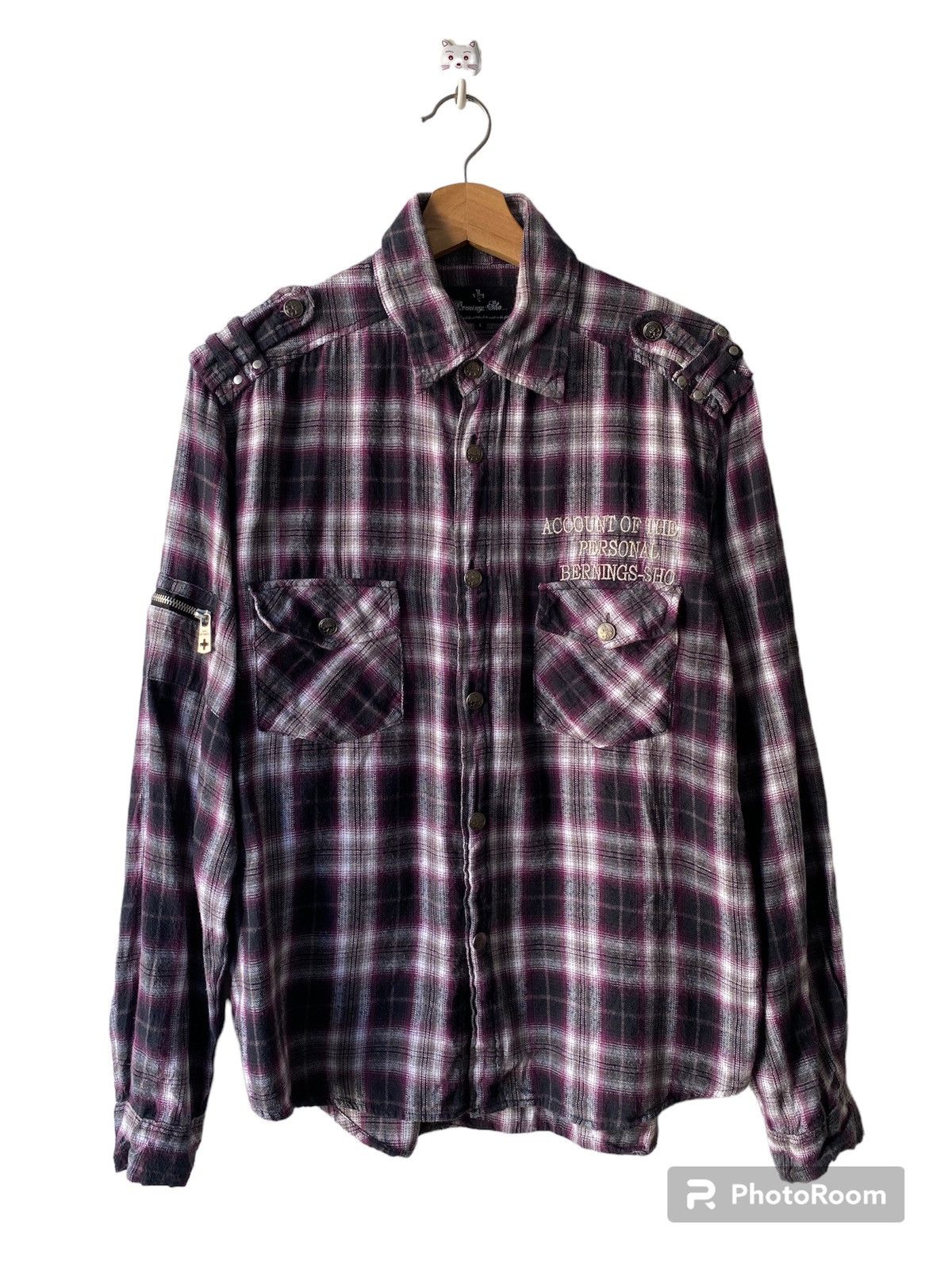 Japanese Brand × Seditionaries Bernings Sho Punk Skull Design Shadow Plaid Button Up Size US L / EU 52-54 / 3 - 2 Thumbnail