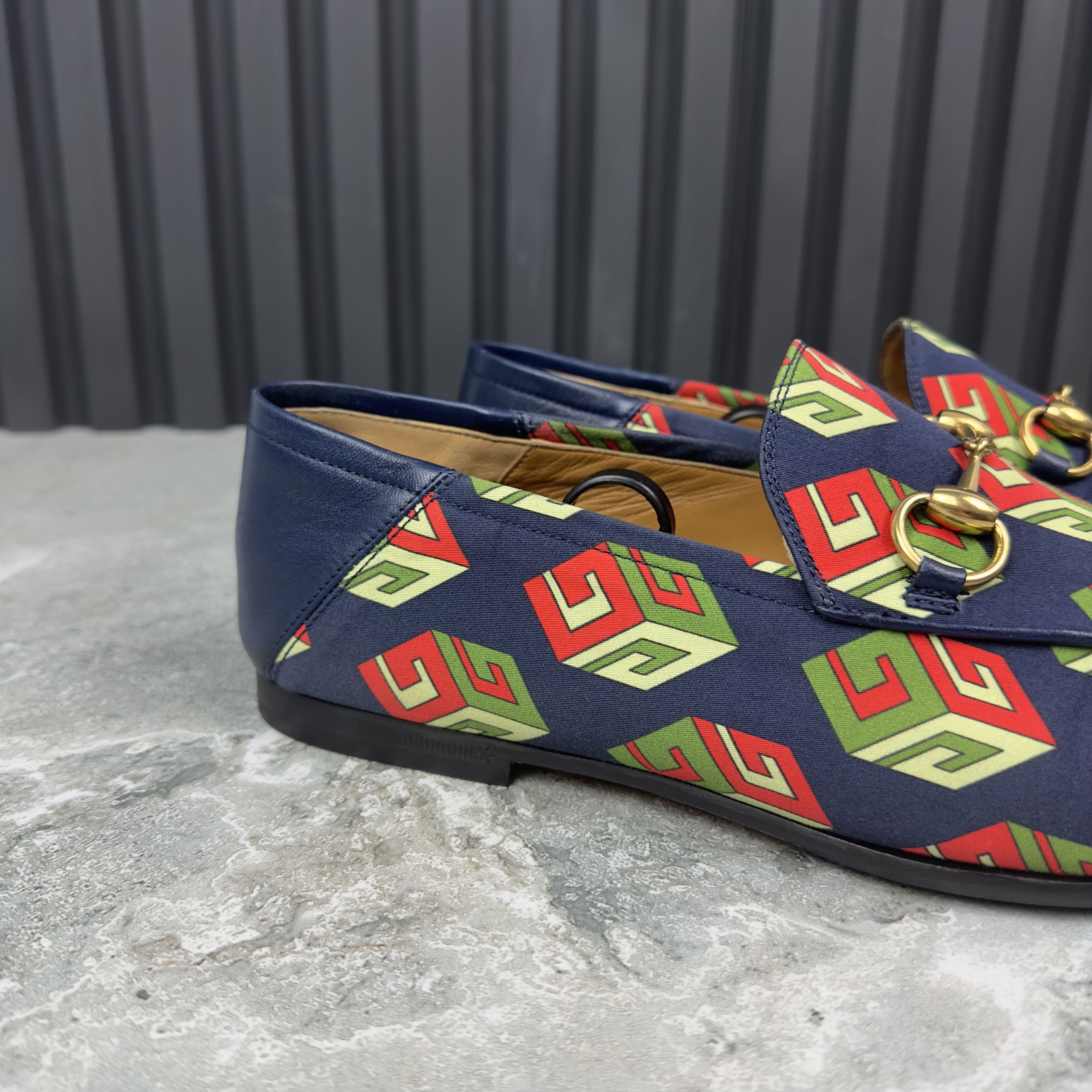 Canvas Mr. Porter Cube Horsebit Loafers