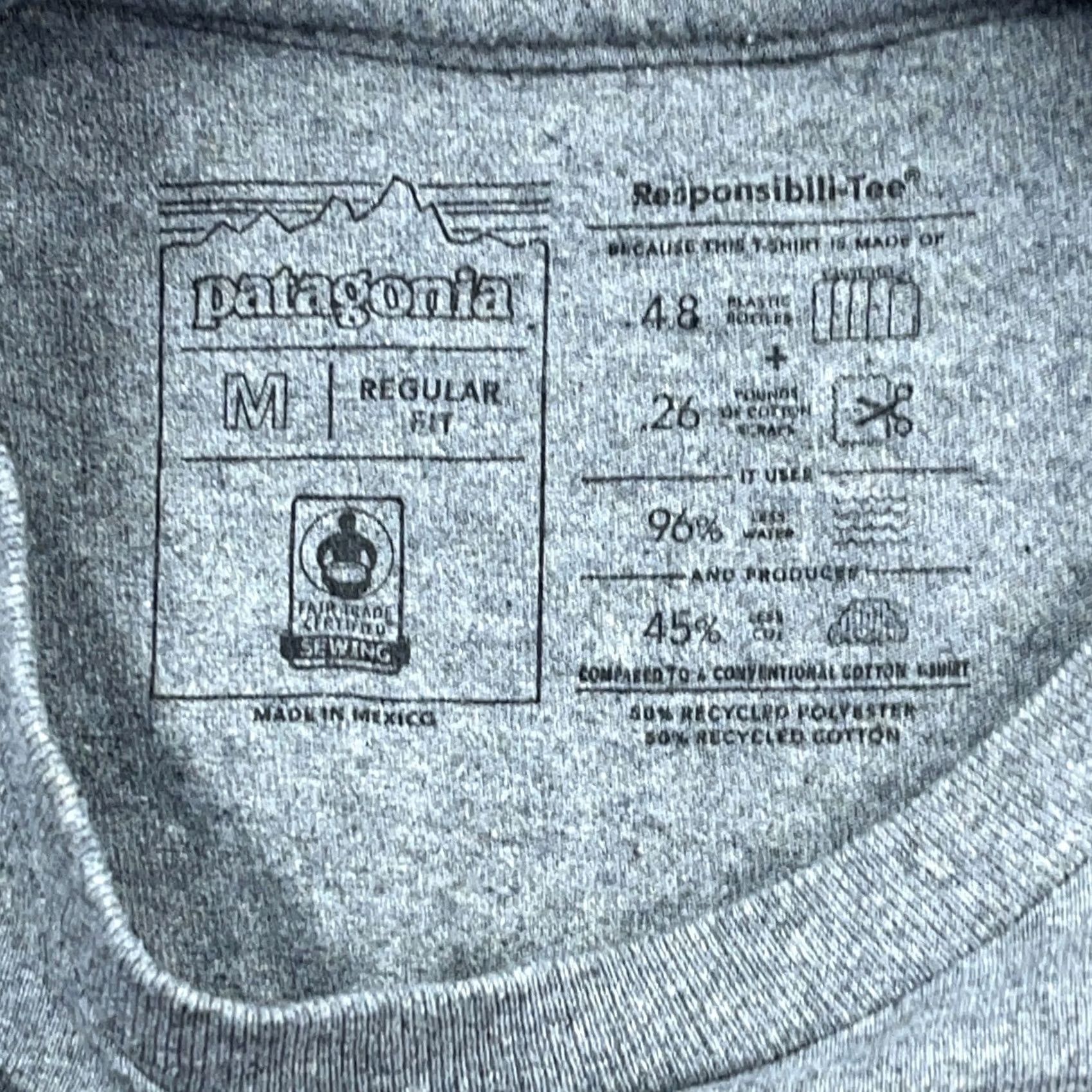 Patagonia Patagonia Shirt Men Medium Gray Regular Fit Tee Spellout Hiking Adult Heather Size US M / EU 48-50 / 2 - 4 Thumbnail
