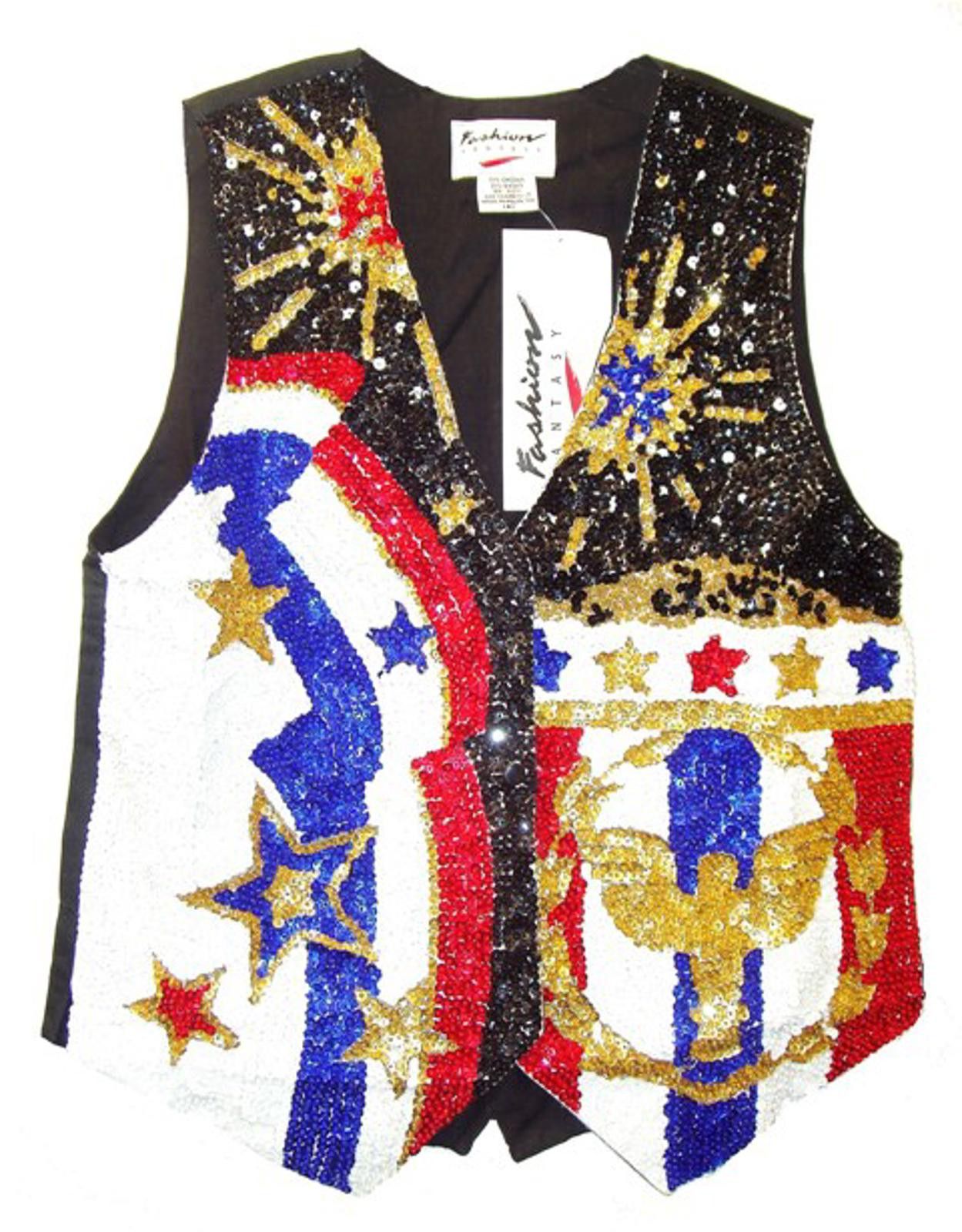 Designer Sequin Vest YANKEE DOODLE DANDY (size Medium only available) Size ONE SIZE - 1 Preview