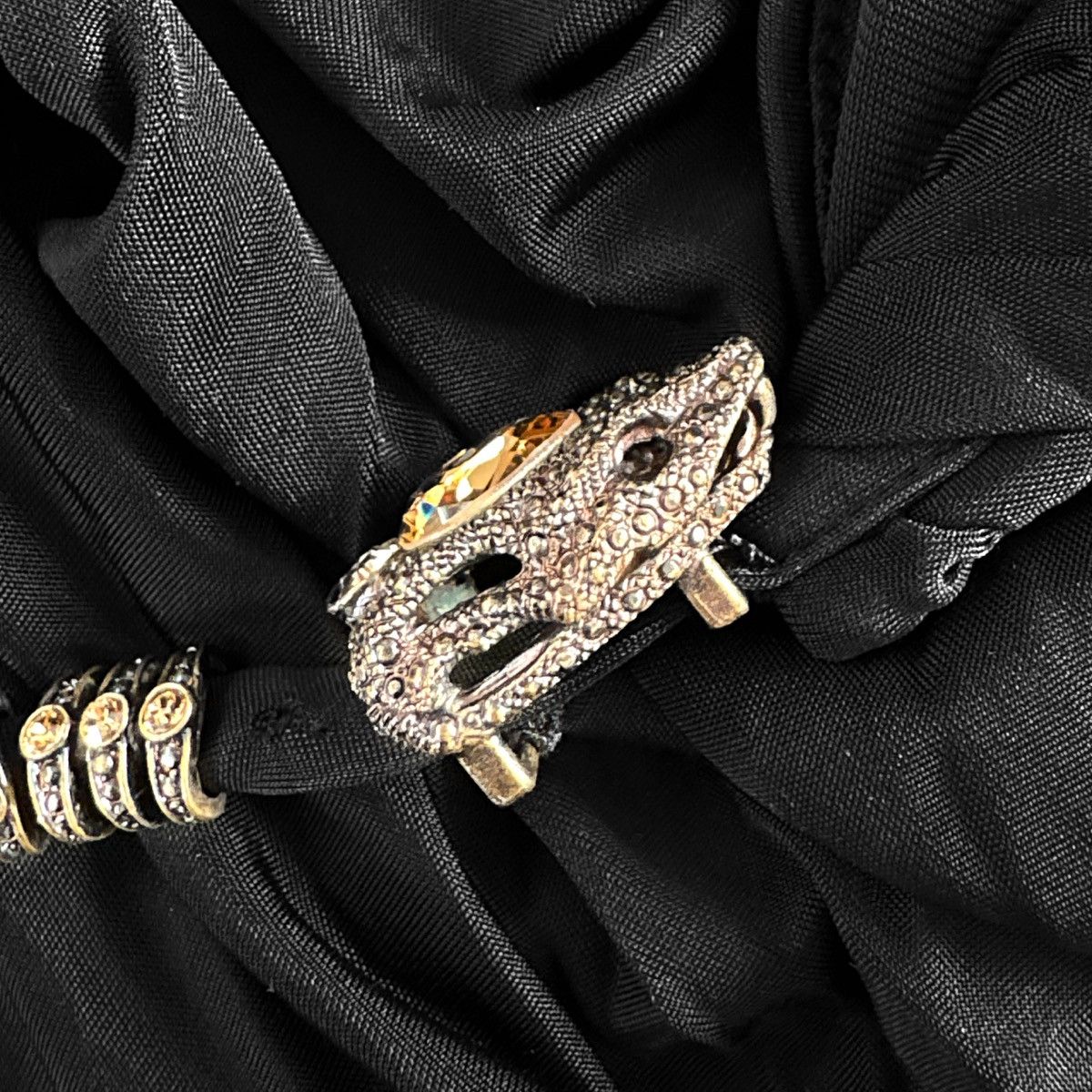 Roberto Cavalli Roberto Cavalli Runway Dress Draped with Reptilian Brooch Size S / US 4 / IT 40 - 7 Thumbnail
