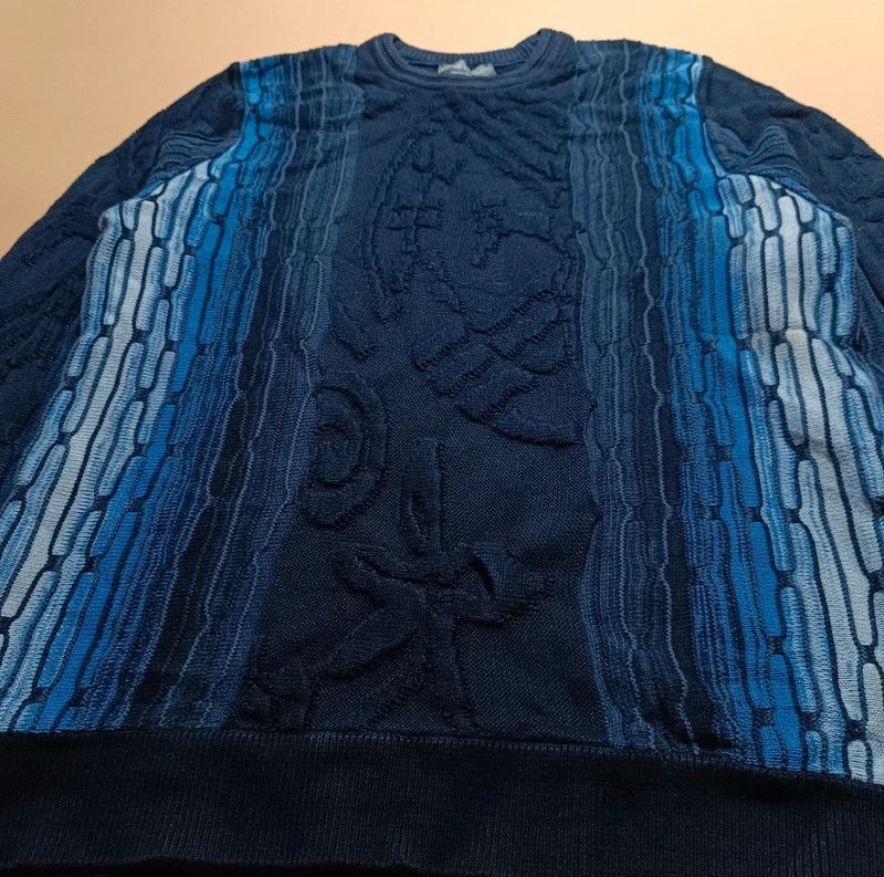 Carlo Colucci Carlo Colucci Limited Ed Black Blue 3D Sweater Crewneck M 48 Size US M / EU 48-50 / 2 - 11 Thumbnail
