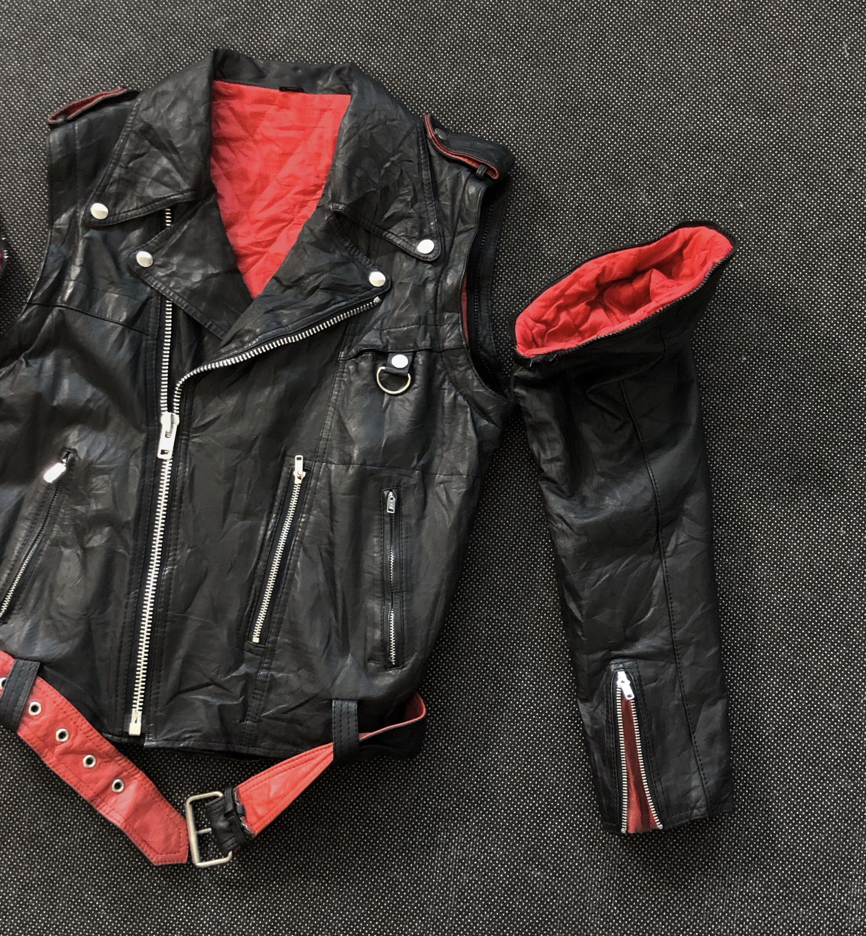 Japanese Brand SICK🔥80’S JAPAN COWHIDE DOUBLE COLLAR BONDAGE JACKET Size US S / EU 44-46 / 1 - 6 Thumbnail