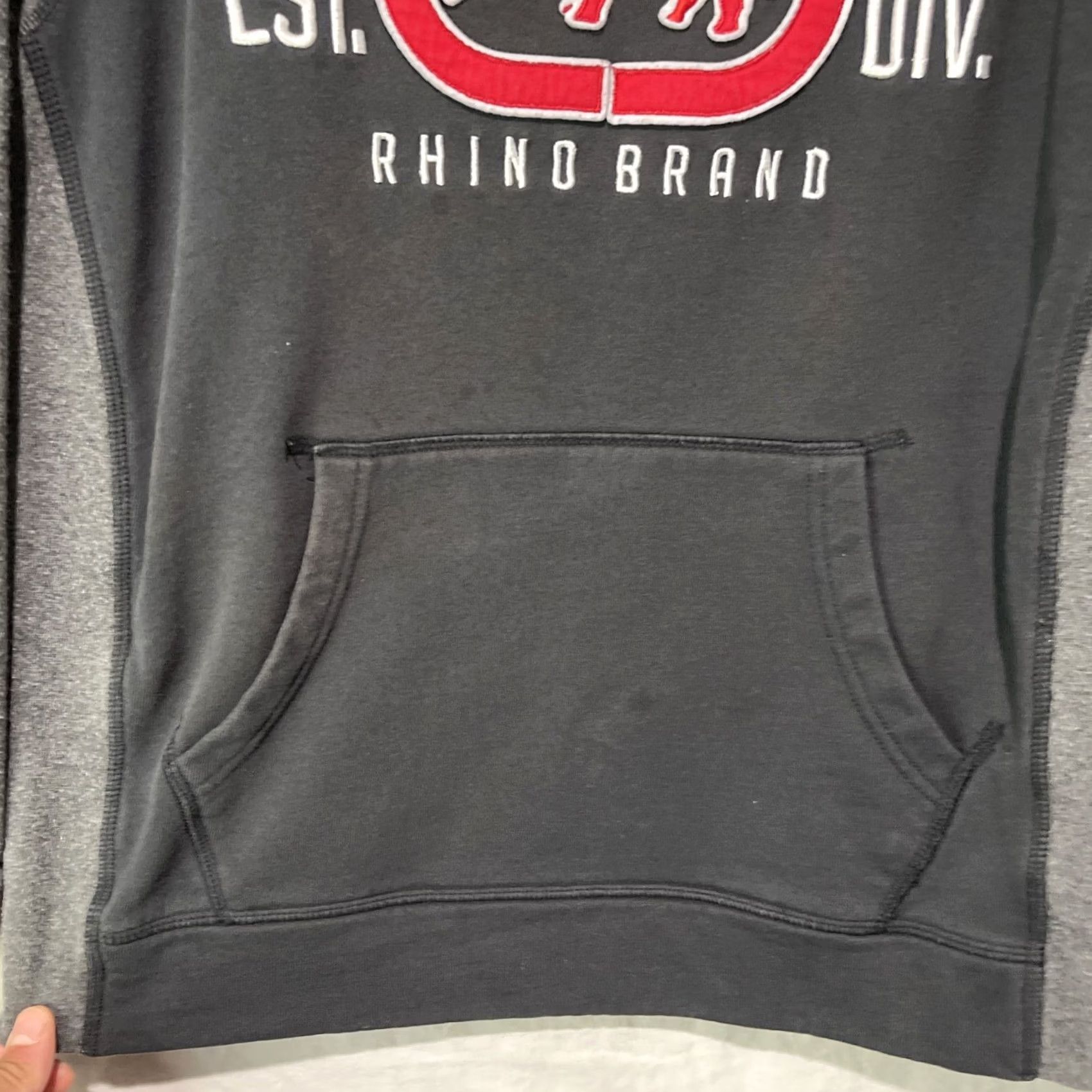 Ecko Unltd. VINTAGE Ecko Unltd Hoodie Mens Large Black Gray Fleece Sweatshirt Pullover Rhino Brand Ladies? Size US L / EU 52-54 / 3 - 5 Thumbnail