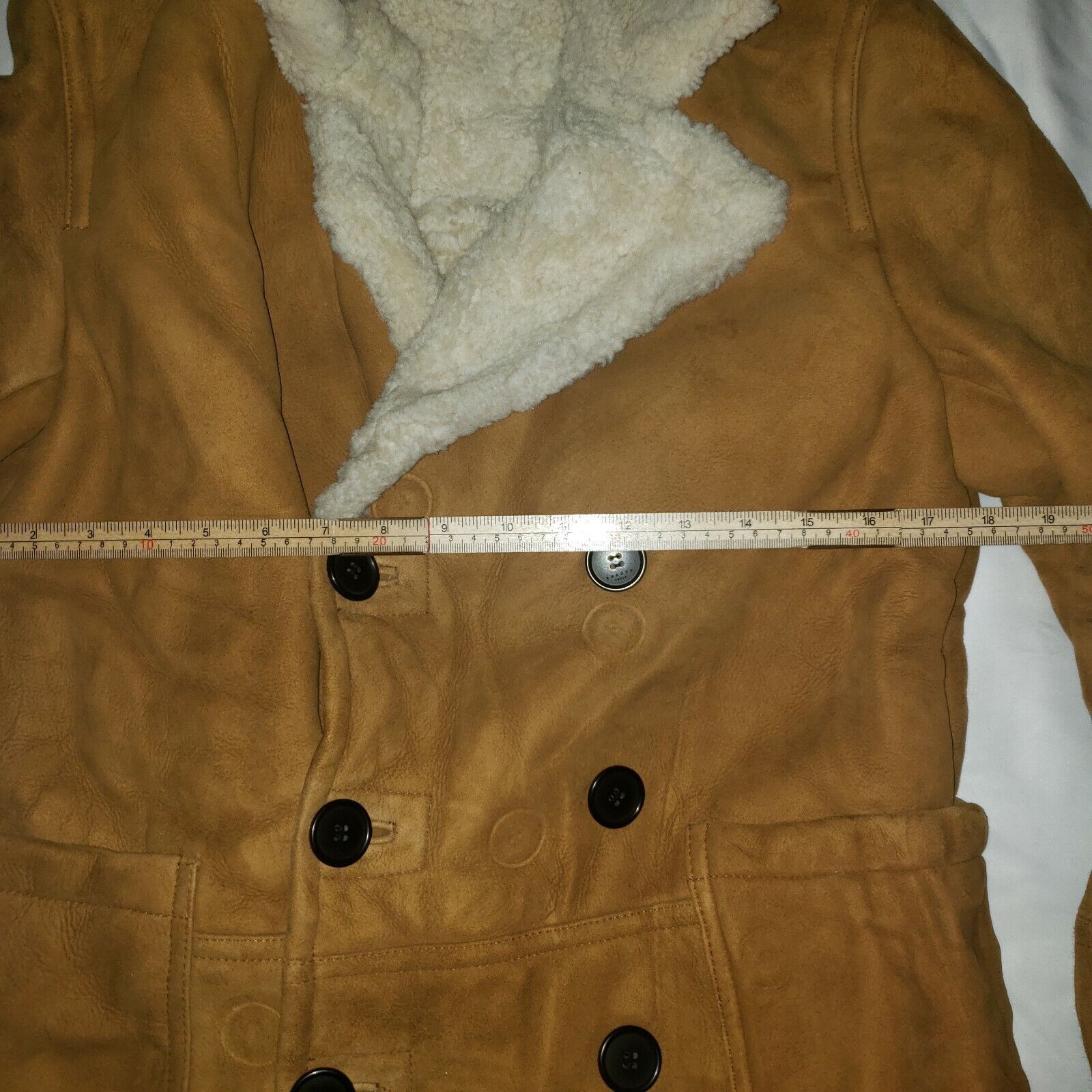 Sandro SANDRO Paris Mens Double Breasted Shearling Sheepskin Coat Size US S / EU 44-46 / 1 - 4 Thumbnail