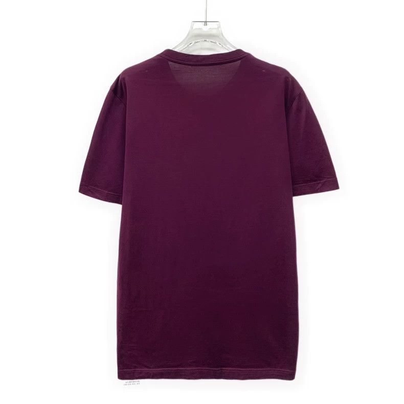 Louis Vuitton Louis Vuitton Purple logo embroidered cotton crew neck T-s Size US M / EU 48-50 / 2 - 2 Thumbnail