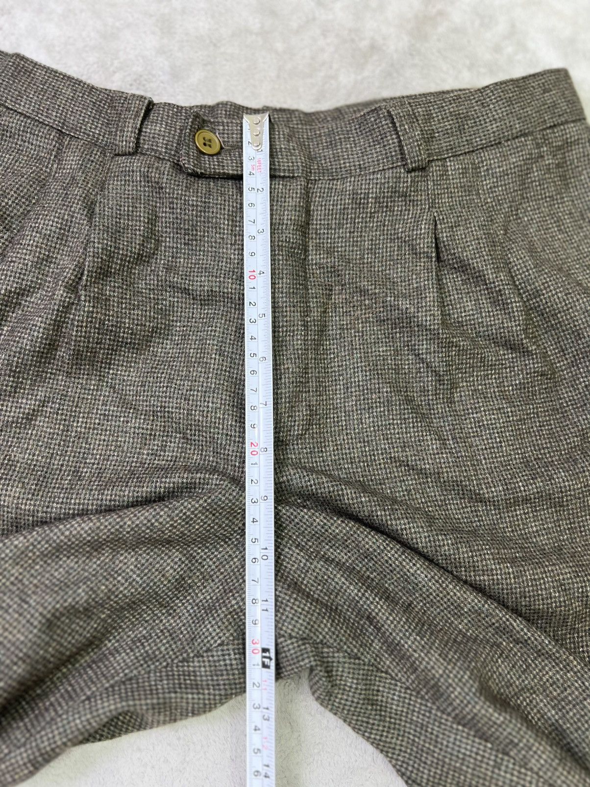 Other Vintage Italian Wool BlendPleated Trousers Brown Micro Check Size US 34 / EU 50 - 8 Thumbnail