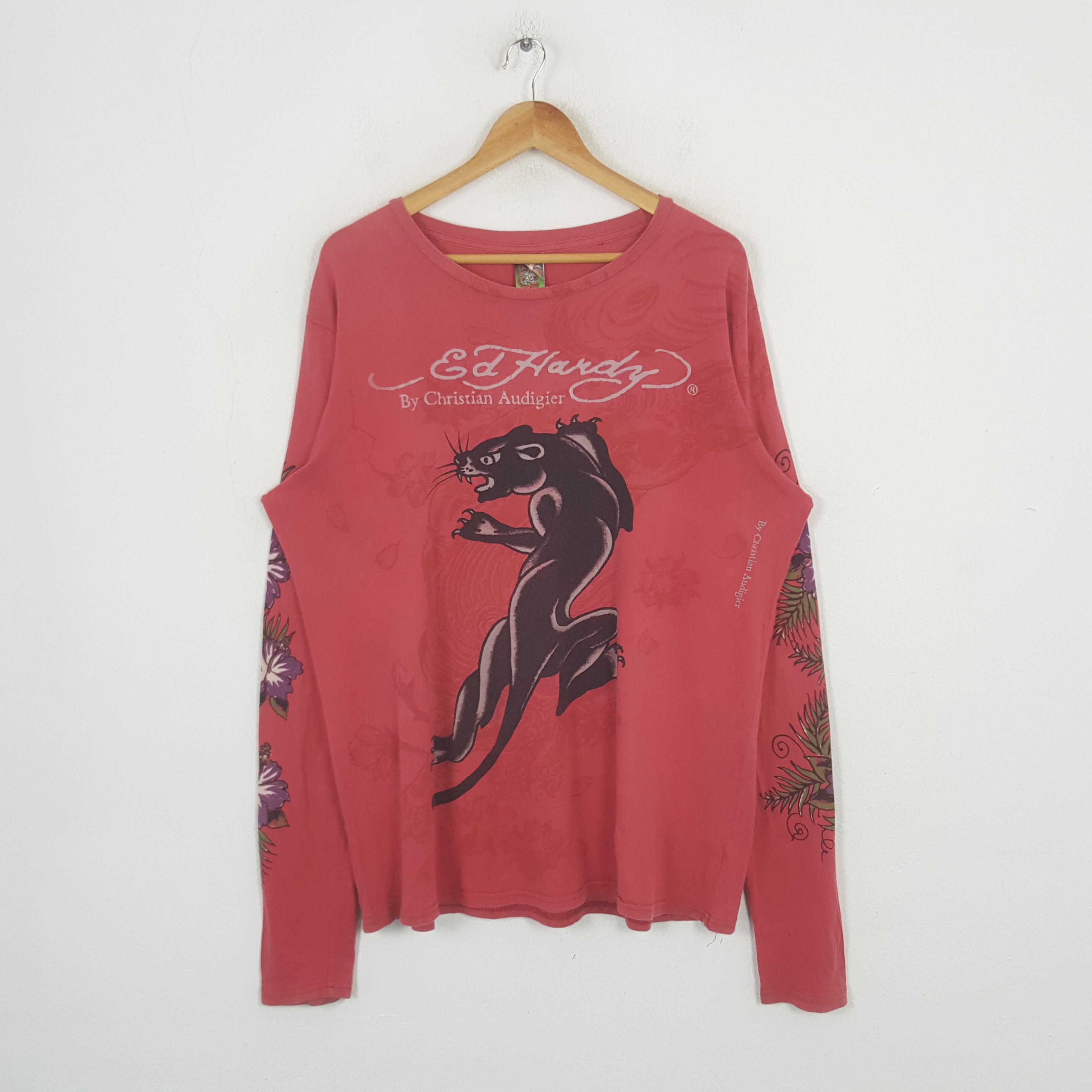 Ed Hardy Vintage Ed Hardy by Christian Audiger Tiger Art Tshirt RR3 Size US XXL / EU 58 / 5 - 1 Thumbnail