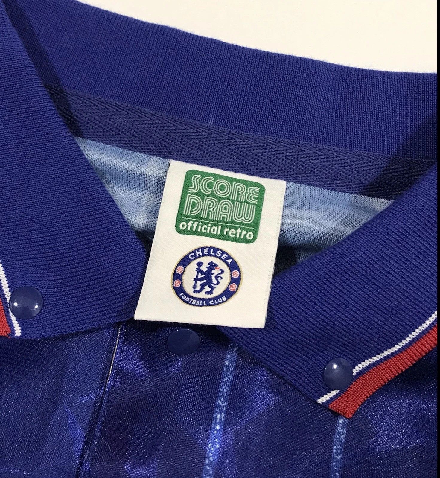 Chelsea Soccer Chelsea 1990-91 Home Football Shirt Score Draw Retro Jersey Size US L / EU 52-54 / 3 - 6 Thumbnail