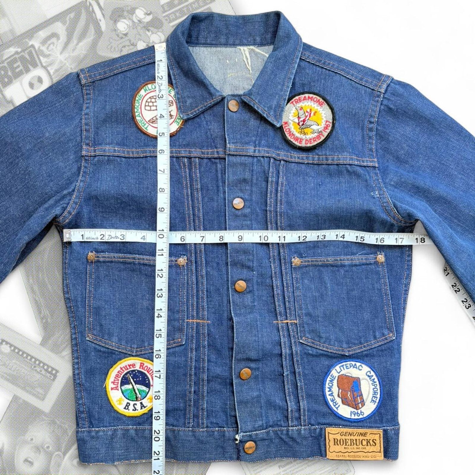 Nike 1960’s Roebucks Double Pleat Denim Jacket W/ Patches Size M / US 6-8 / IT 42-44 - 5 Thumbnail