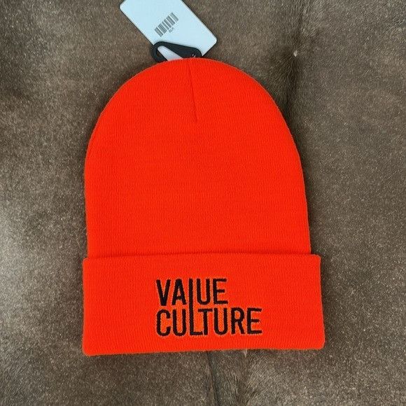 Carhartt Carhartt x Value Culture Collab Neon Orange Knit Hat Size ONE SIZE - 3 Thumbnail