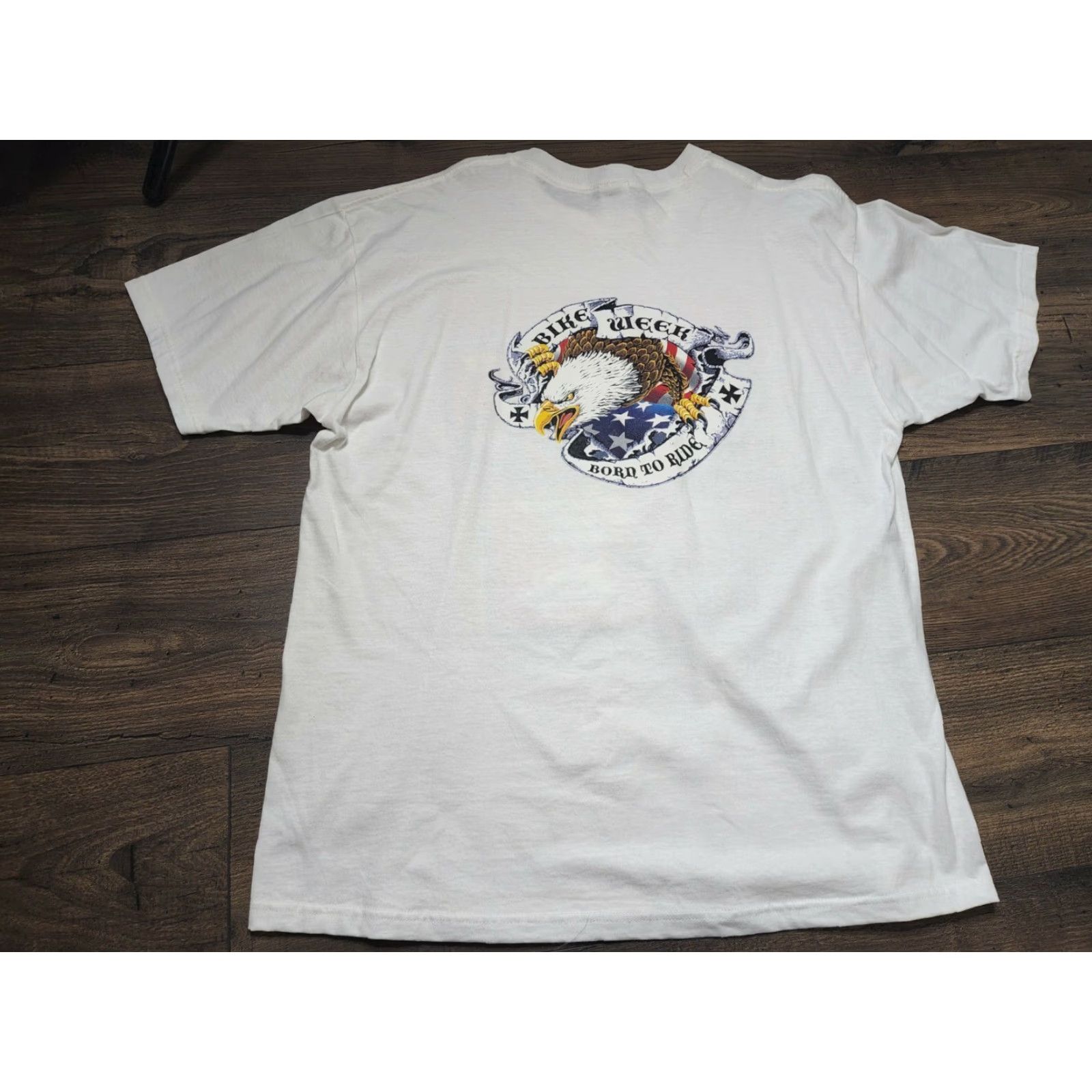 Anvil Harley-Davidson Mens XL 2006 Motorcycle Racing T Shirt Double Sided Bike Week T-Shirt White Cotton Short Sleeve Crew Neck Logo Graphic Print Regular Size US XL / EU 56 / 4 - 3 Thumbnail
