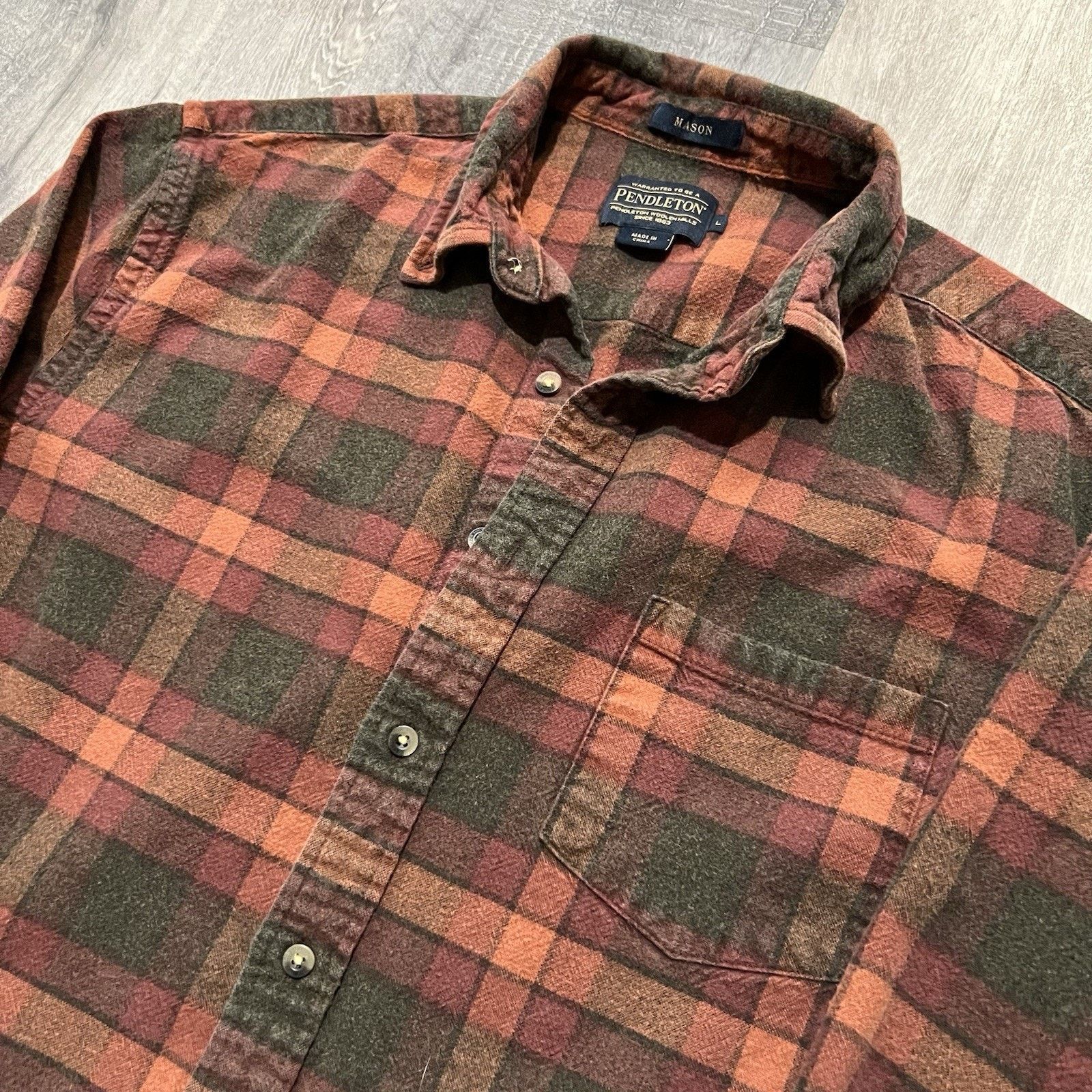 Pendleton Pendleton Mason Men's Long Sleeve Flannel Shirt Plaid Large Size US L / EU 52-54 / 3 - 3 Thumbnail