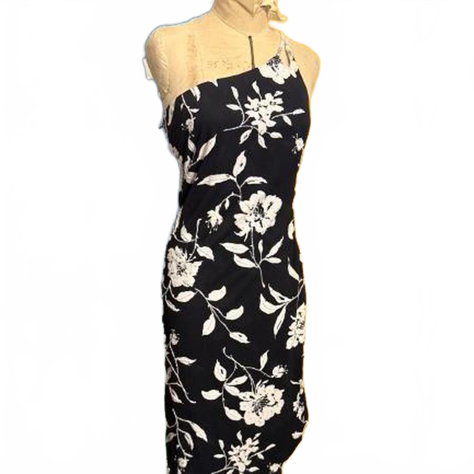 Other Cache Black and White Floral Asymmetrical Dress Size 6 Size M / US 6-8 / IT 42-44 - 1 Thumbnail