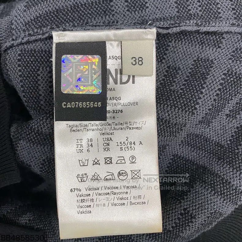 Fendi Fendi Monogram All-over Print Knit Long Sleeve Size XS / US 0-2 / IT 36-38 - 6 Thumbnail