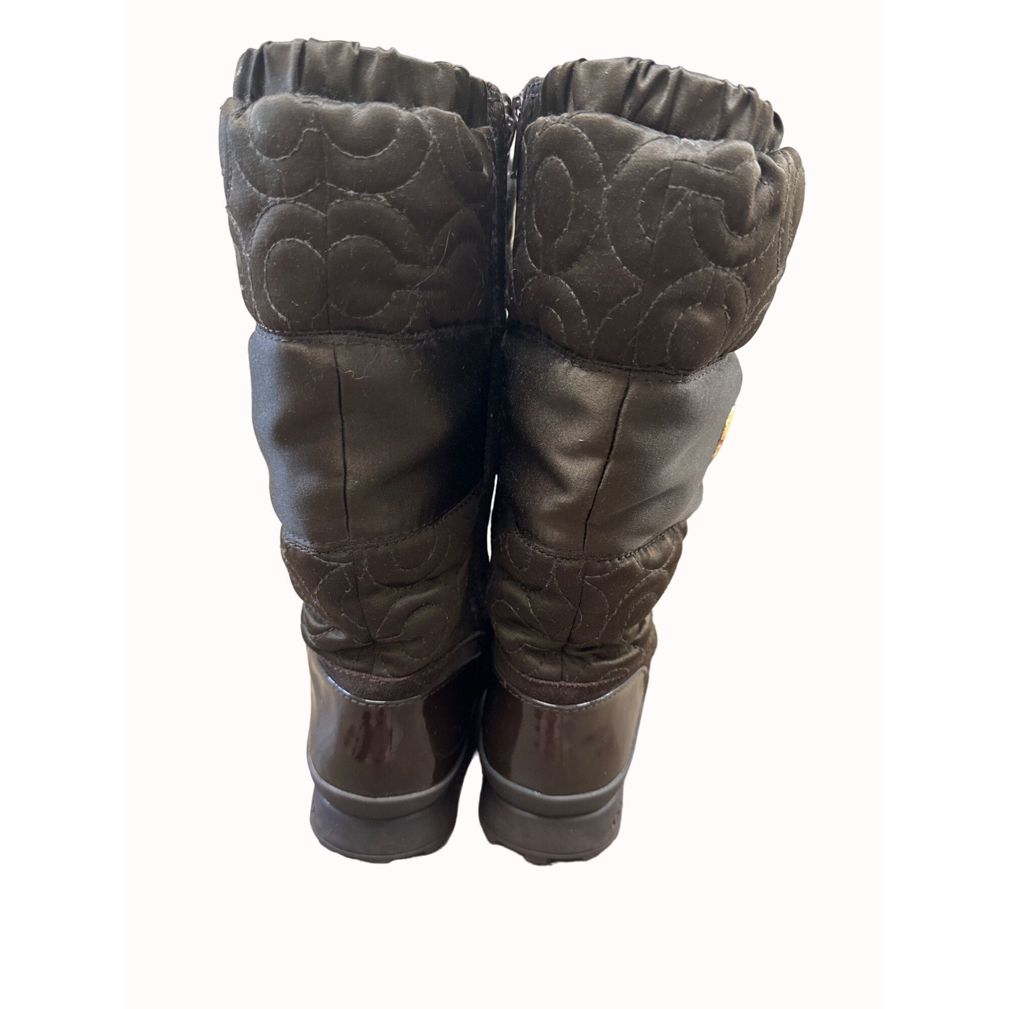 Coach Coach Sinature women’s brown quilted nylon snow boots 7B SKU Size US 7 / IT 37 - 4 Thumbnail