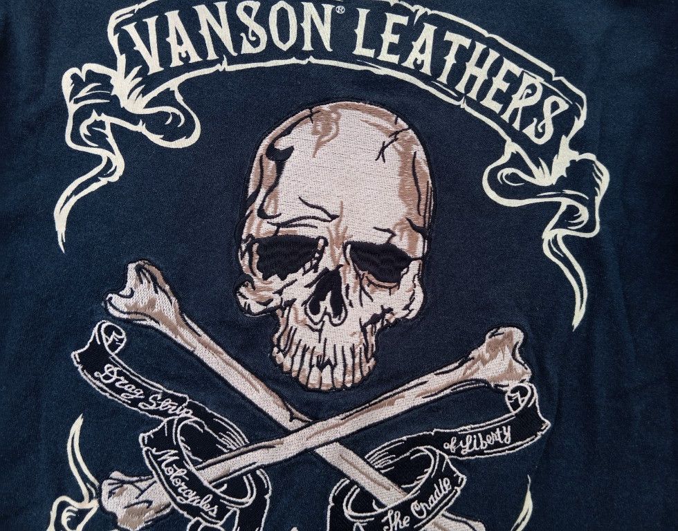 Vanson Leathers Vanson 💀 Tshirt Embroidered Size US M / EU 48-50 / 2 - 1 Thumbnail