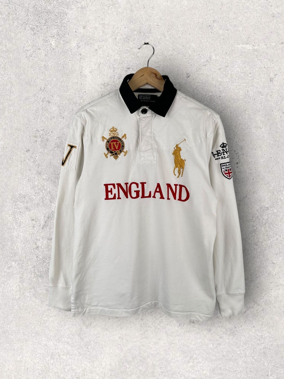 Vintage Y2k Polo Ralph Lauren England Big Pony Rugby Shirt