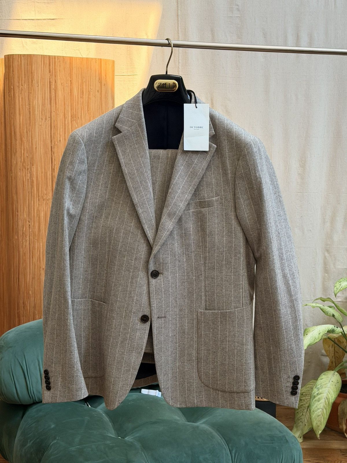 Other Octobre Editions Flannel Pinstripe Suit Size 42R - 7 Thumbnail