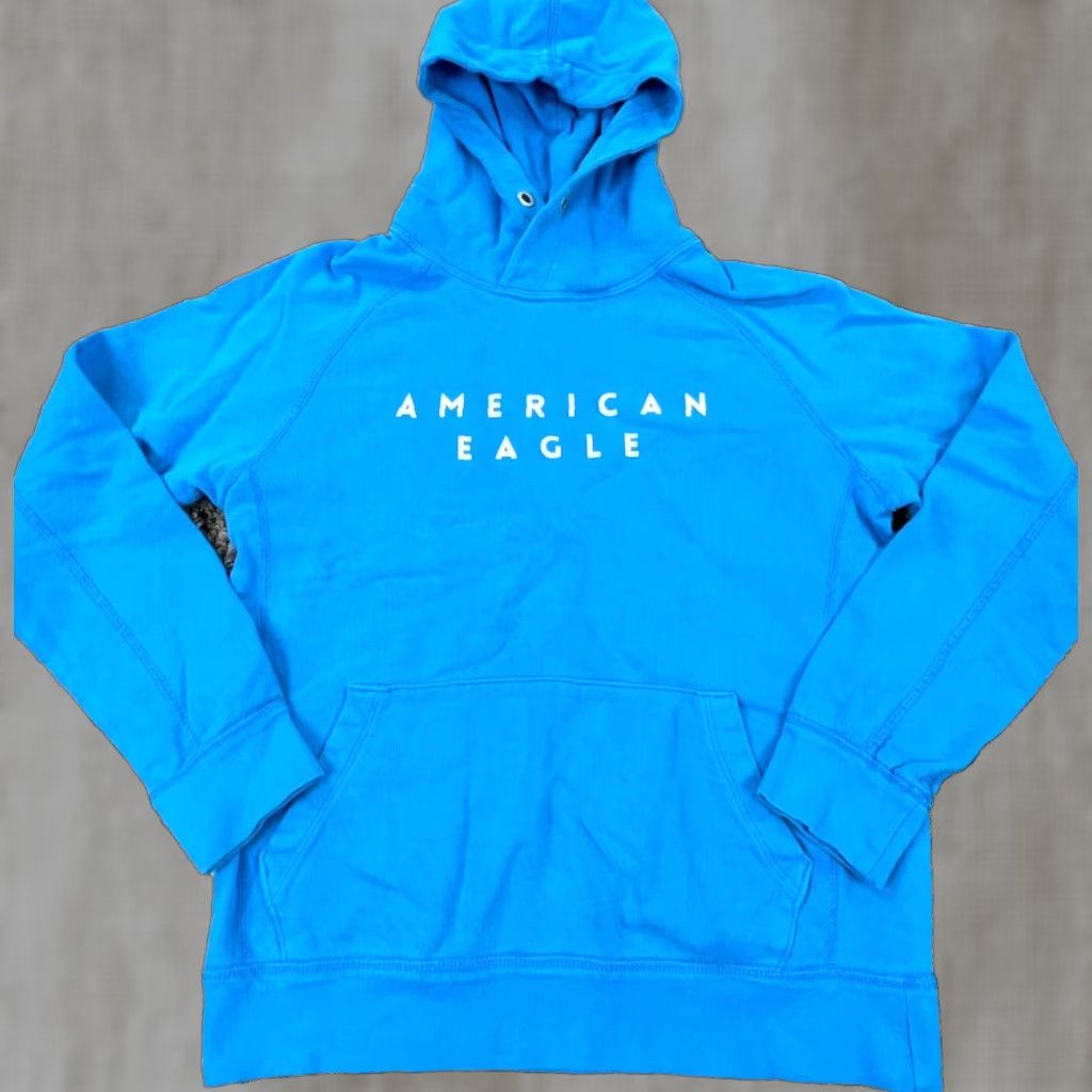 American Eagle Outfitters VINTAGE American Eagle Hoodie Men XS Blue Sweatshirt Sweater Spell Out Retro Adult AEO Size US XS / EU 42 / 0 - 1 Thumbnail