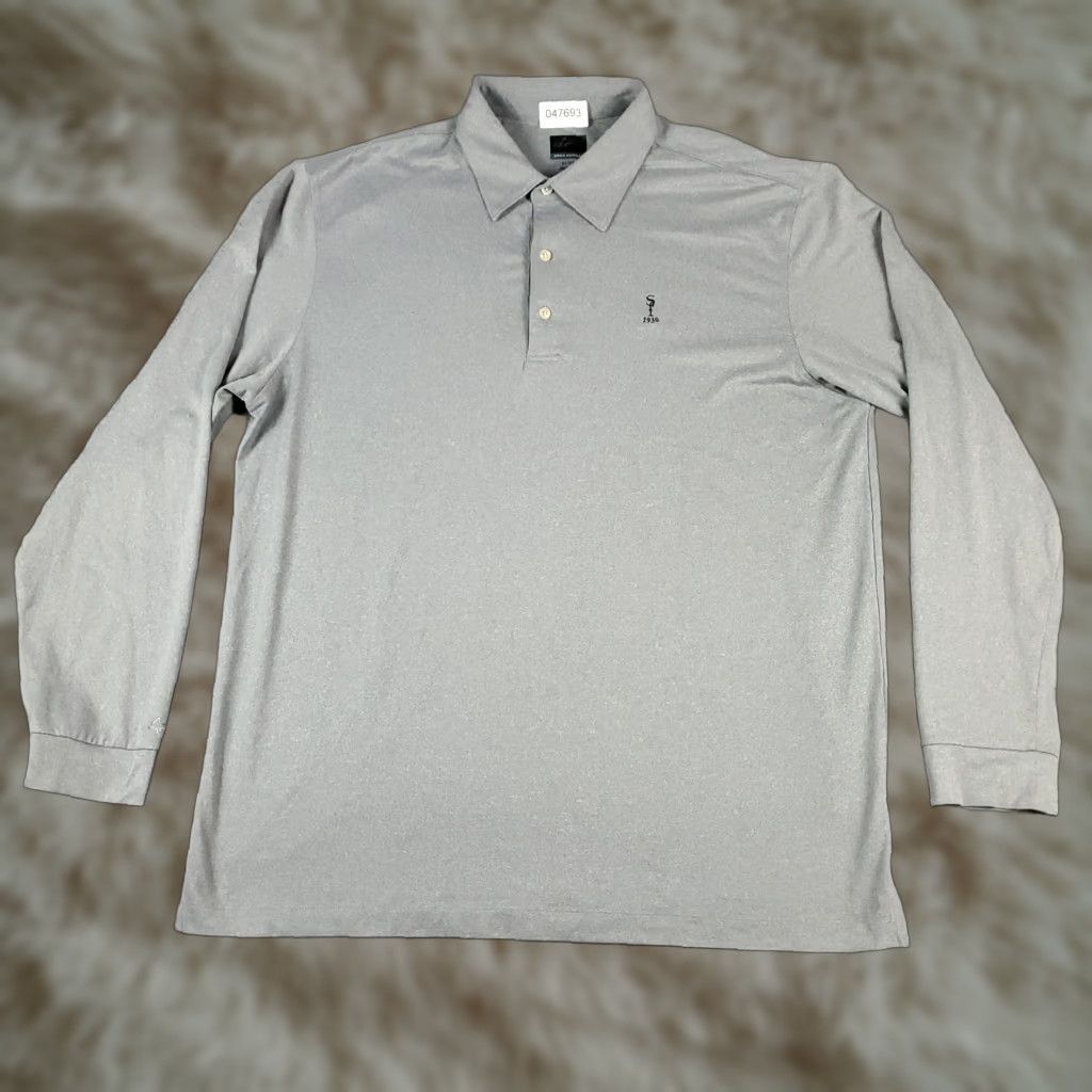 Vintage Greg Norman Polo Shirt Mens Size XL Gray Shark Casual Long Sleeve Blue Size US XL / EU 56 / 4 - 1 Thumbnail