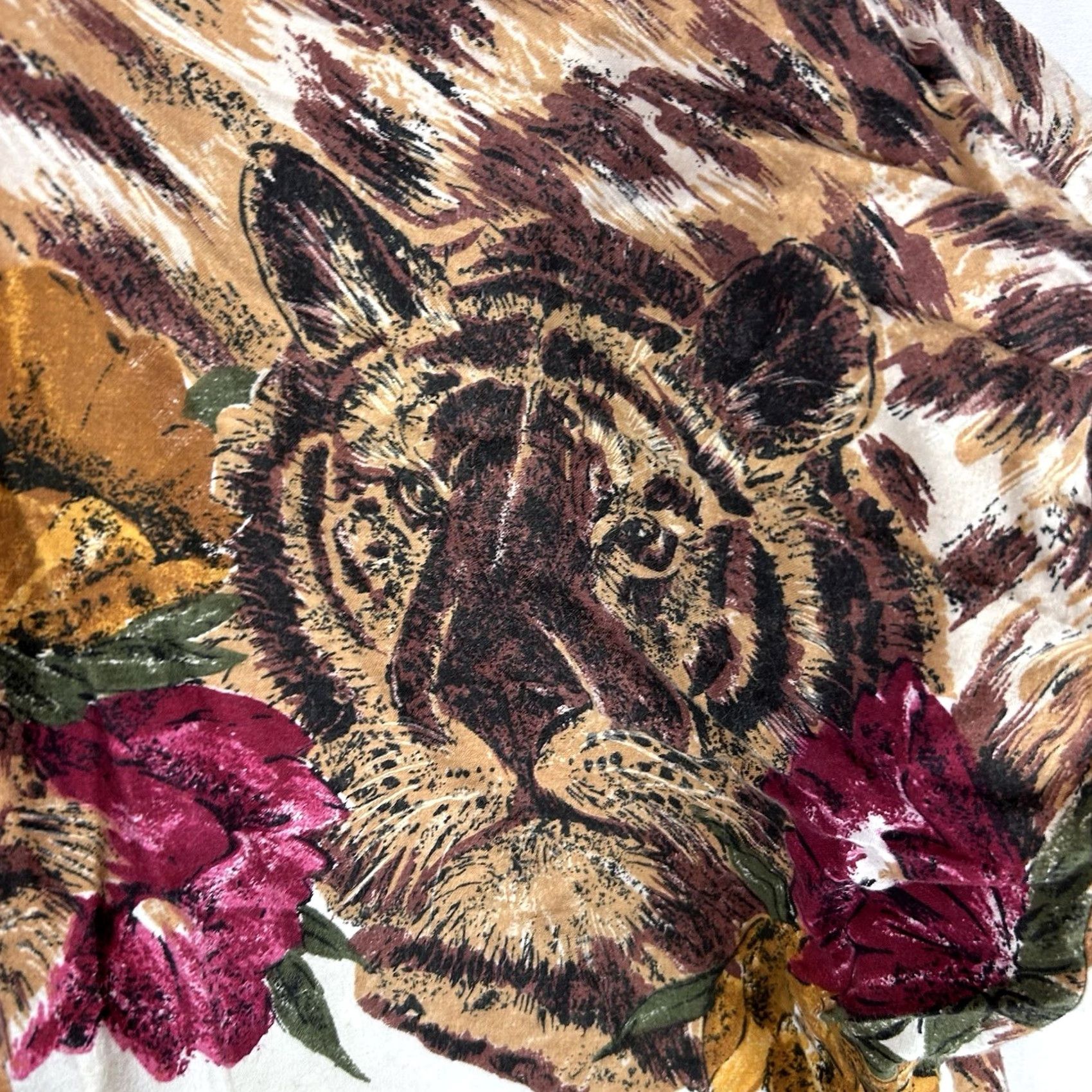 Vintage VINTAGE Denim Republic Shirt Womens Medium Tiger Animal Safari Button Up Made USA 80s 90s Lion Animals Beige Cotton Denim Short Sleeve Women Mens? Size M / US 6-8 / IT 42-44 - 7 Thumbnail